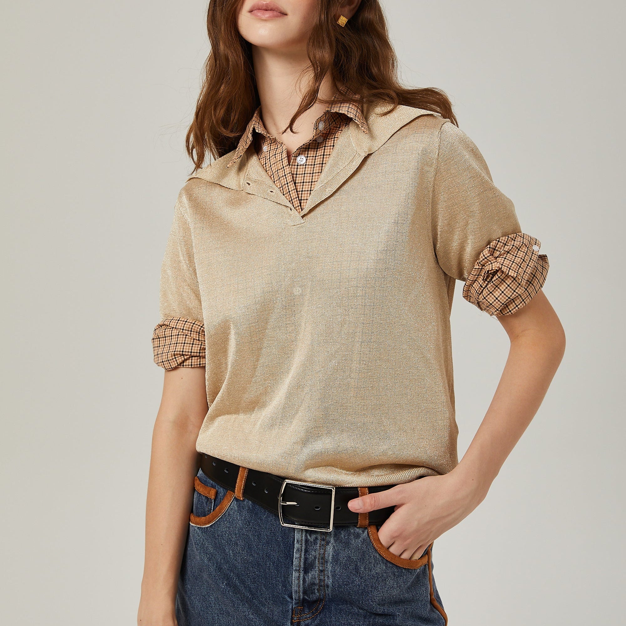 Blanche Blok Renkli Denim Etek