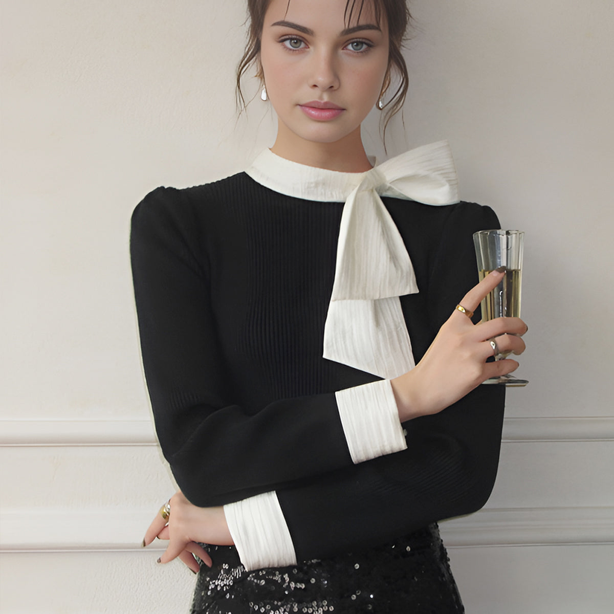 Chic Bow Detaylı Bluz