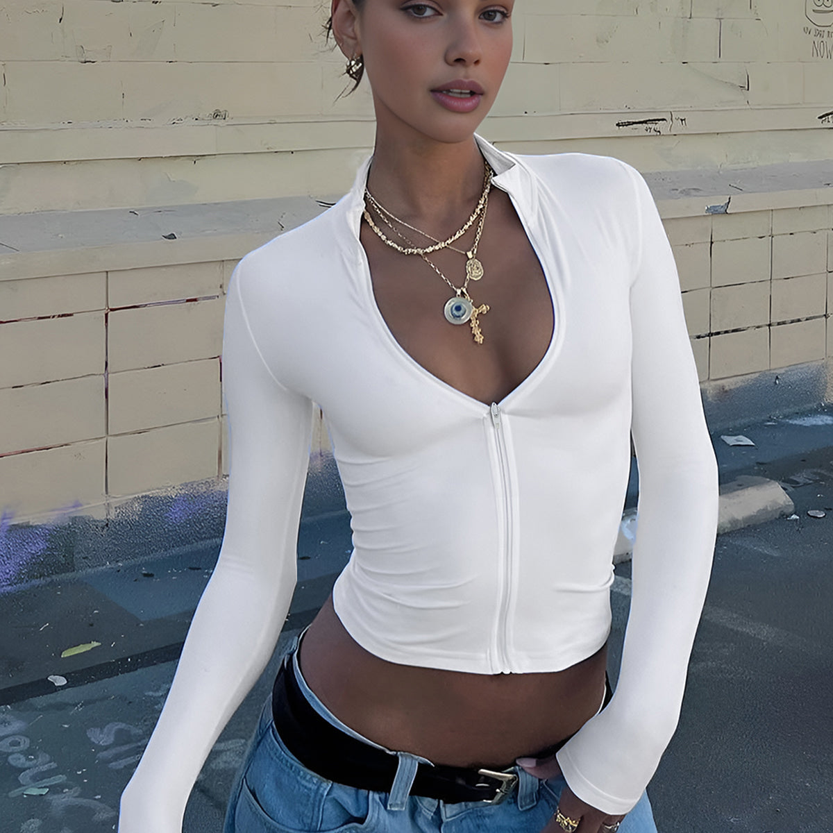 Dynamic Zip Crop Bluz