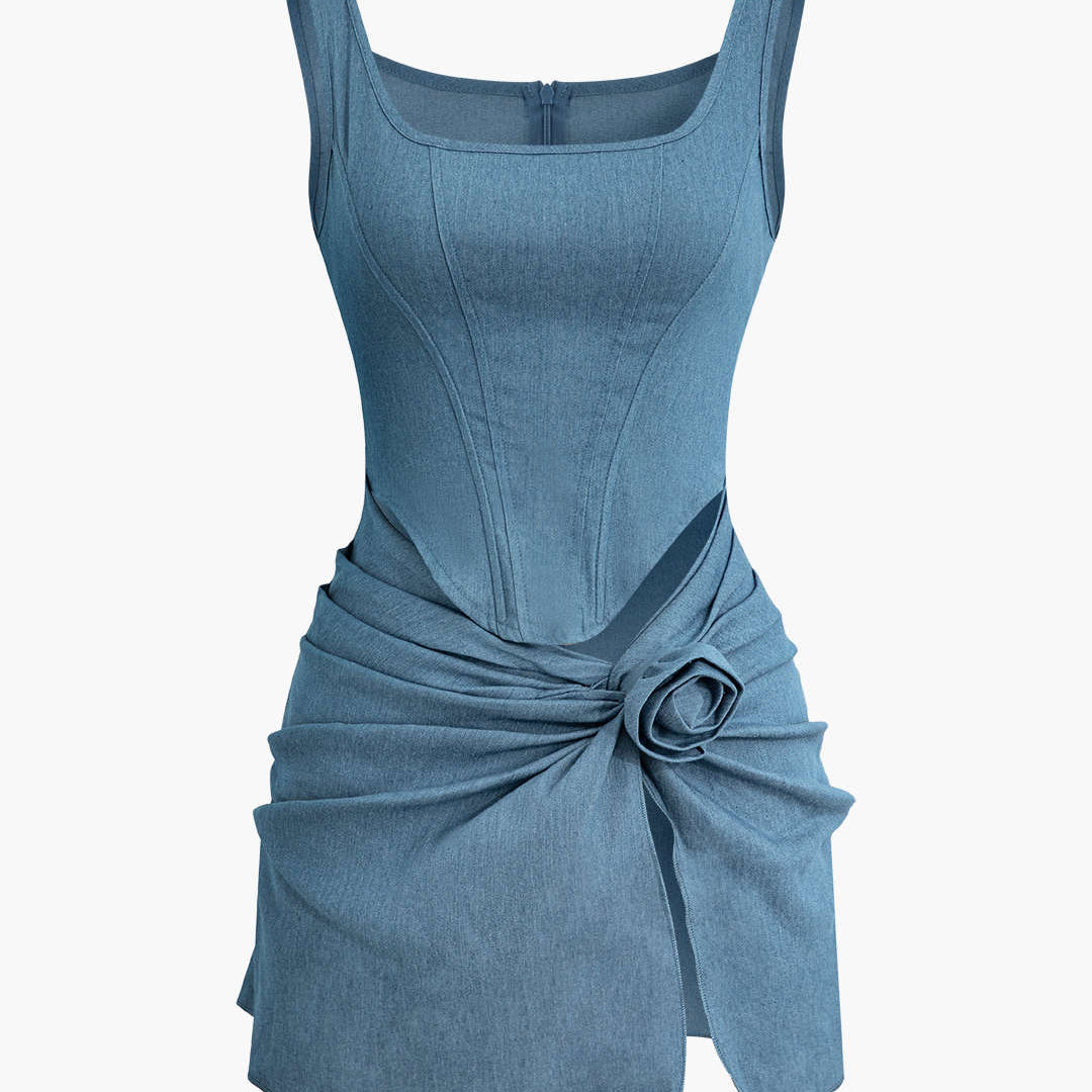 Urban Denim Mini Elbise