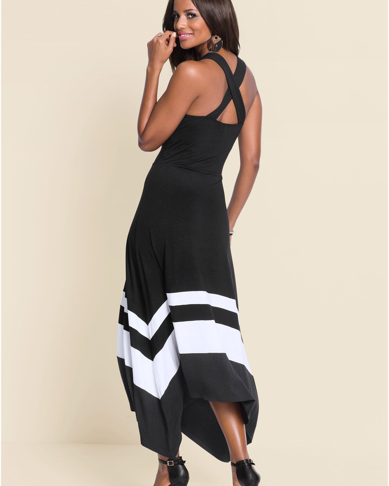 Color Block Midi Elbise