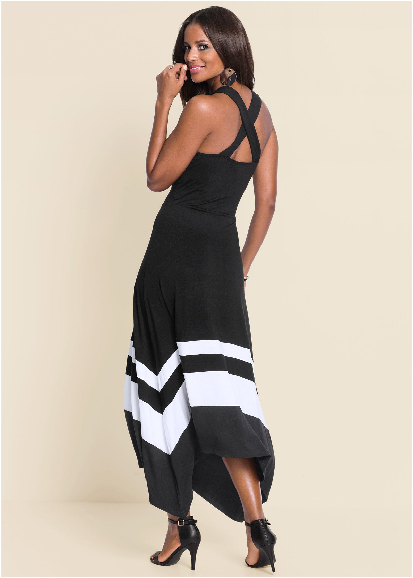 Color Block Midi Elbise