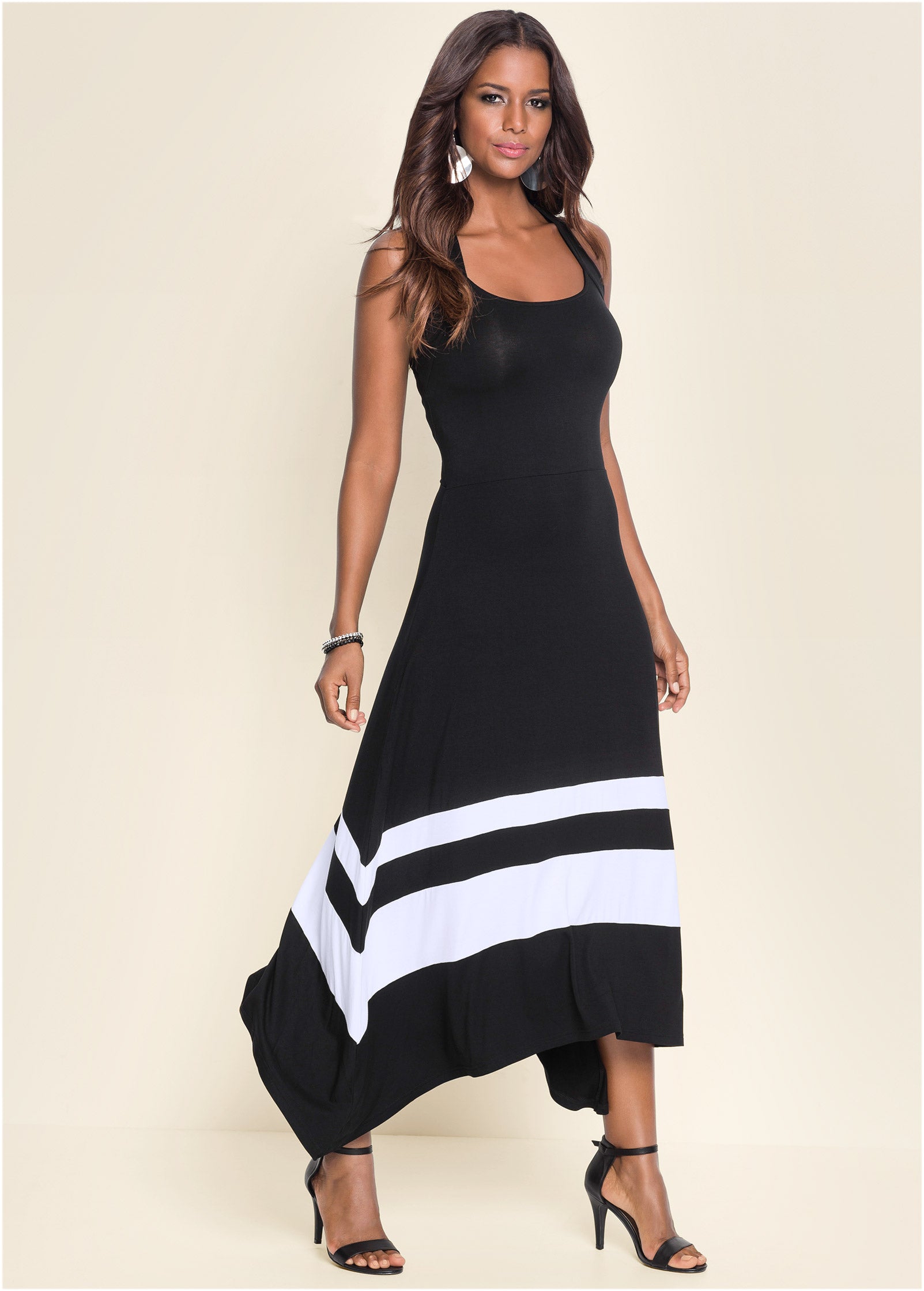 Color Block Midi Elbise