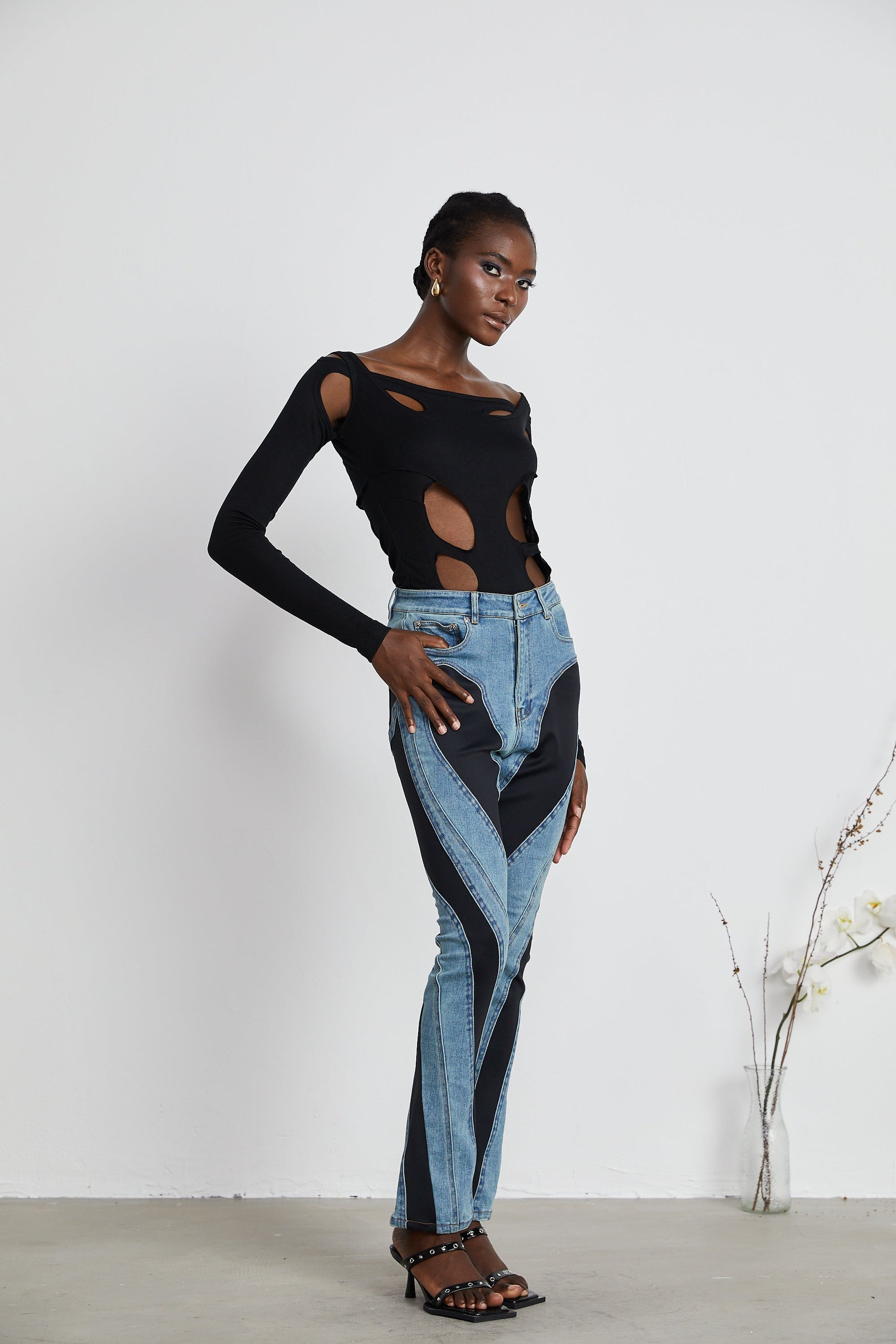 Noémie spiral dar kot pantolon