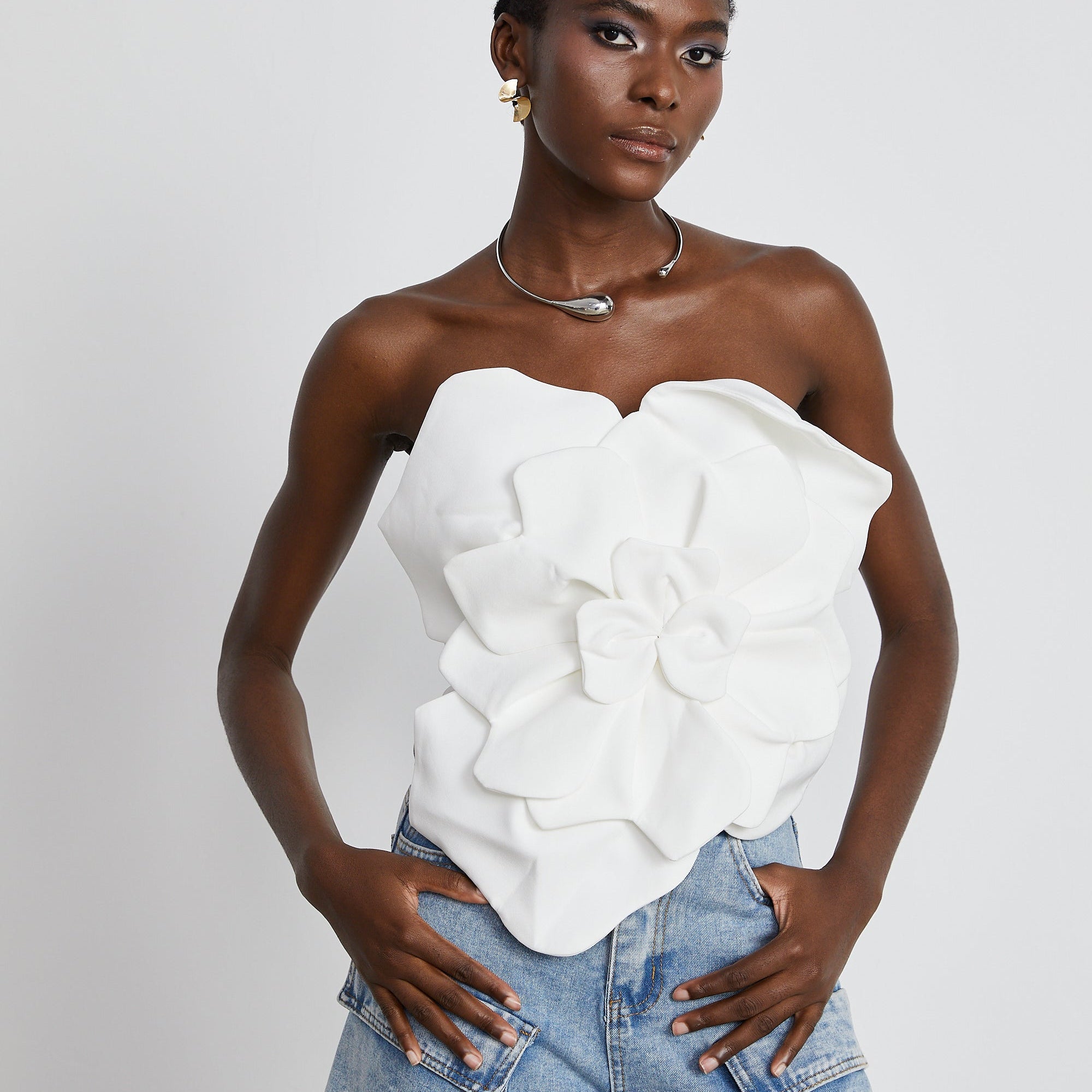 Pénélope Beyaz Çiçekli Bluz