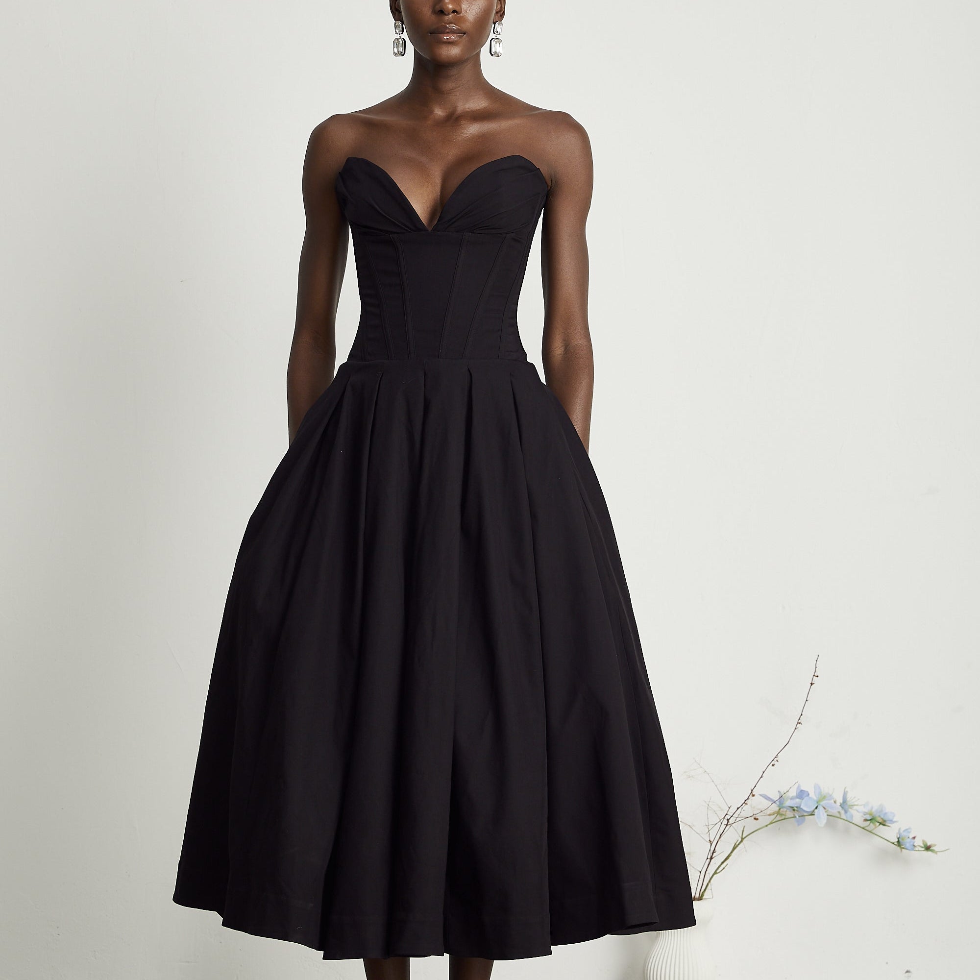 Katherine Straplez Korse Midi Elbise