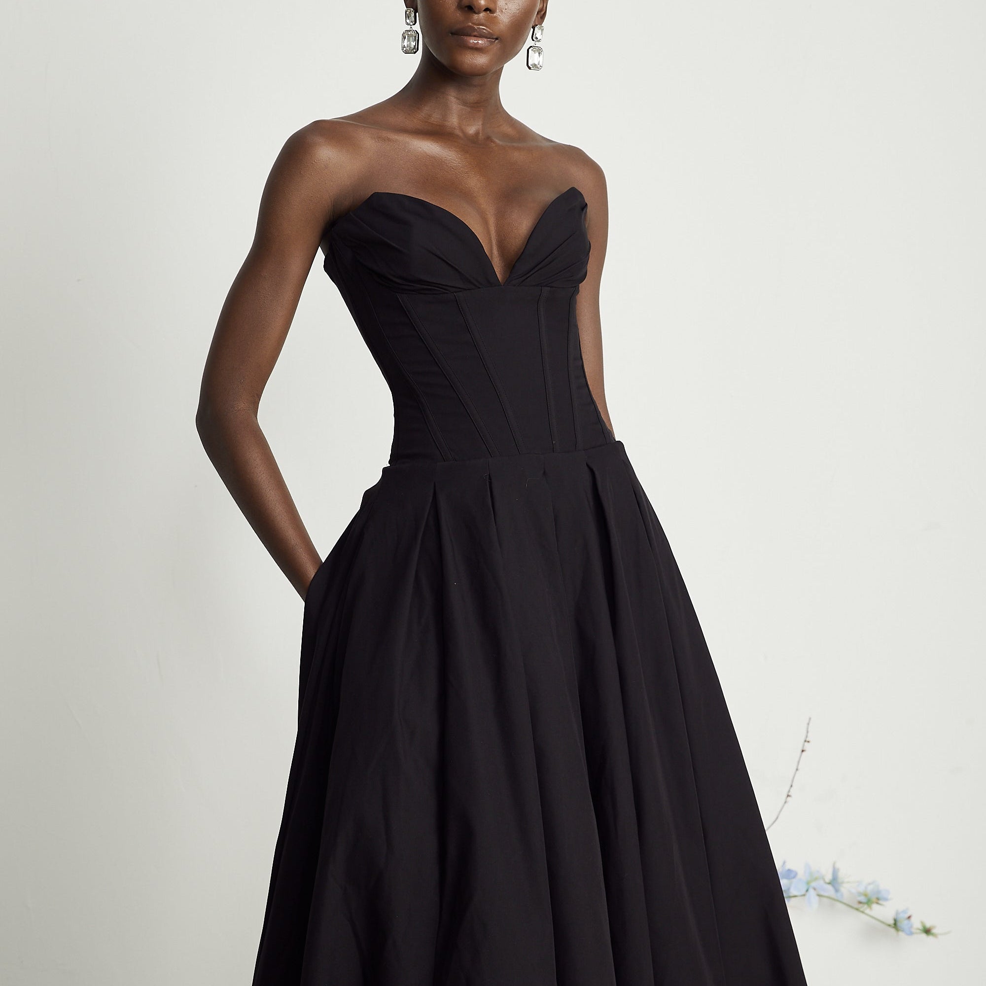 Katherine Straplez Korse Midi Elbise