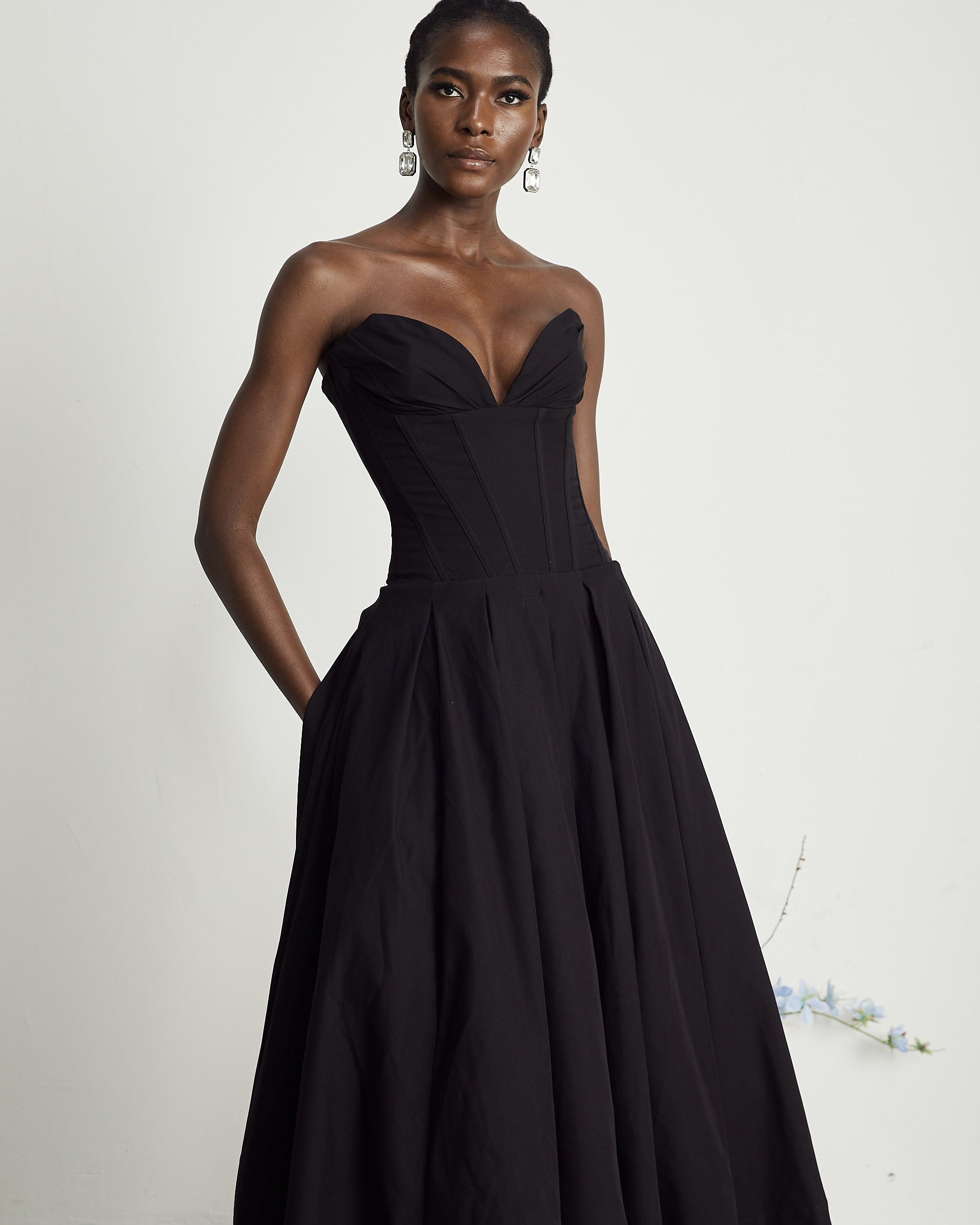 Katherine Straplez Korse Midi Elbise