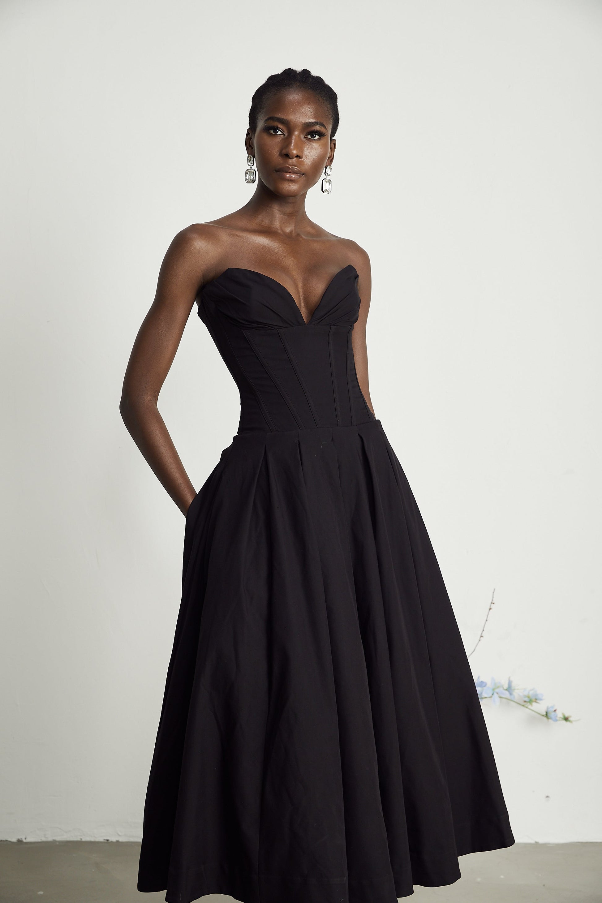 Katherine Straplez Korse Midi Elbise