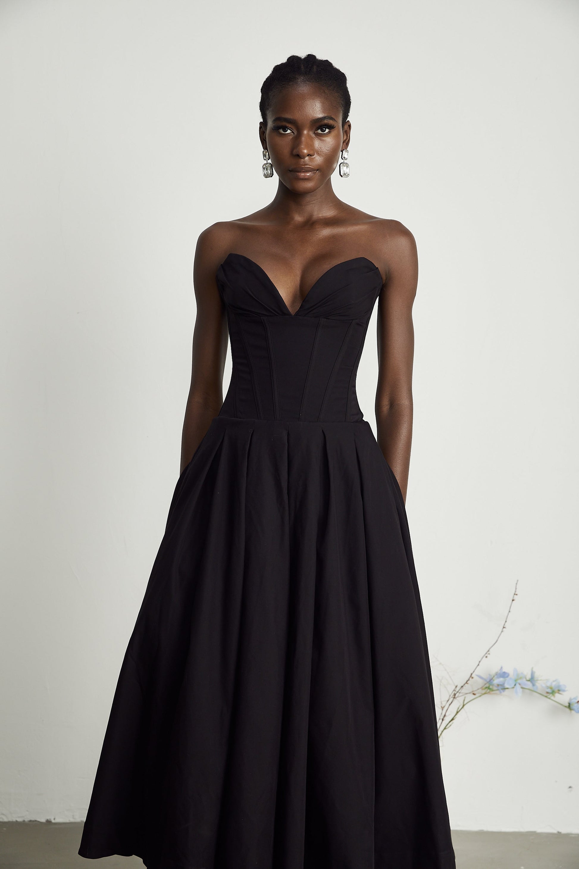Katherine Straplez Korse Midi Elbise