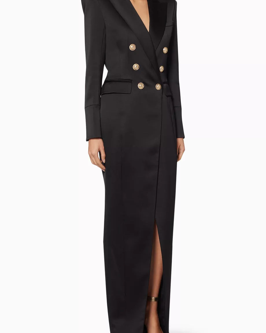 Simona Tuxedo Uzun Blazer Elbise