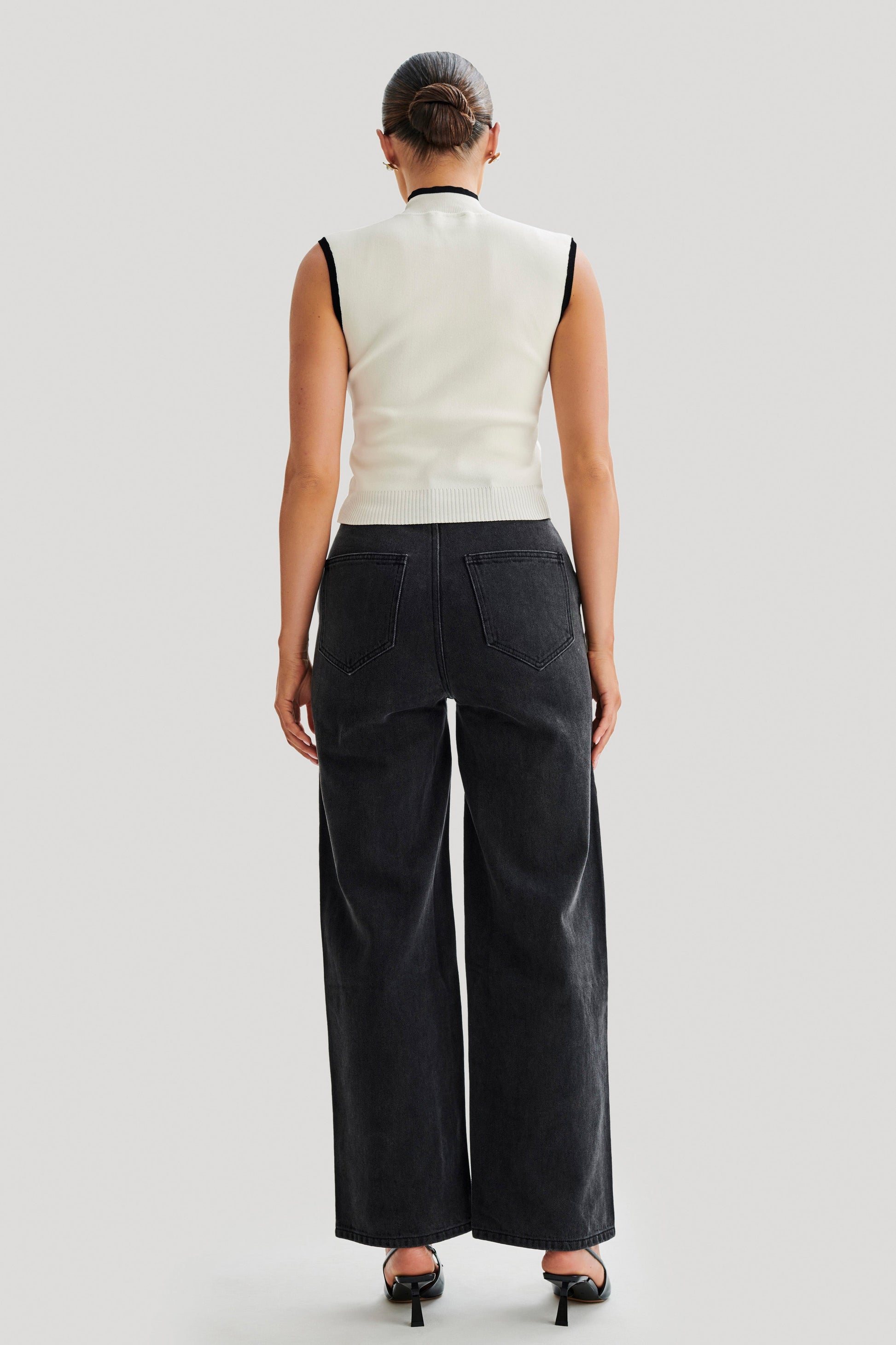 Laurina High Neck Contrast Üst