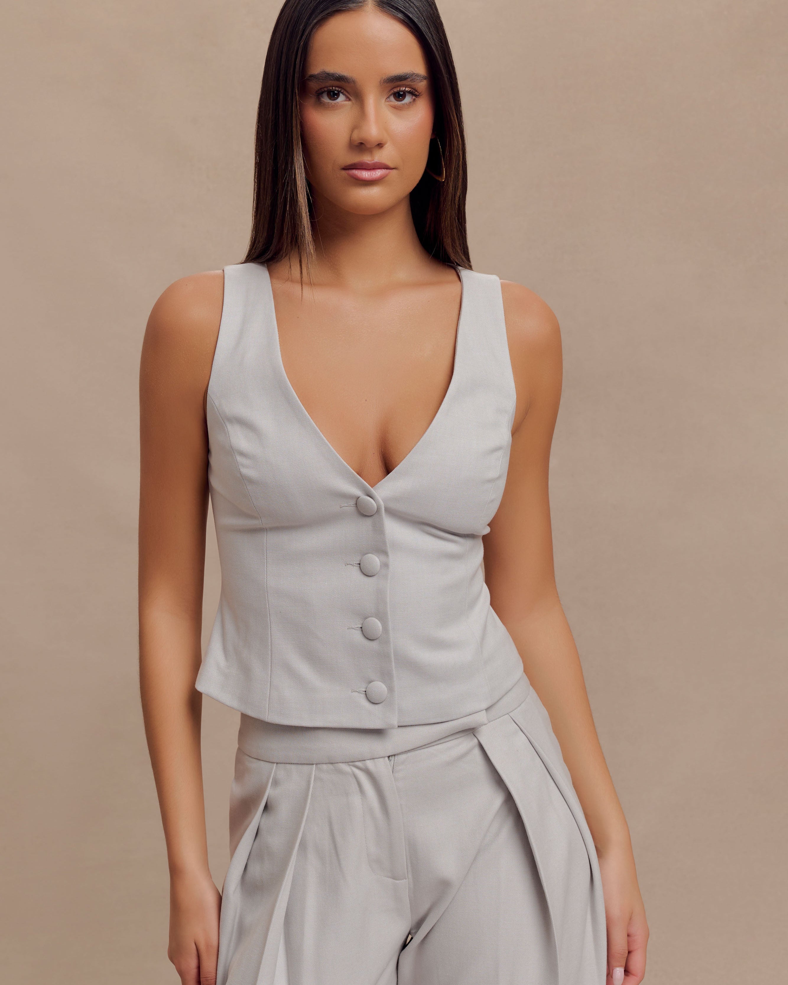 Aspen Suiting Vest - Grey