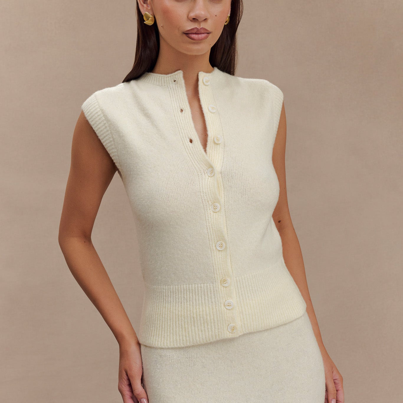 Dionne Sleeveless Knit Yelek