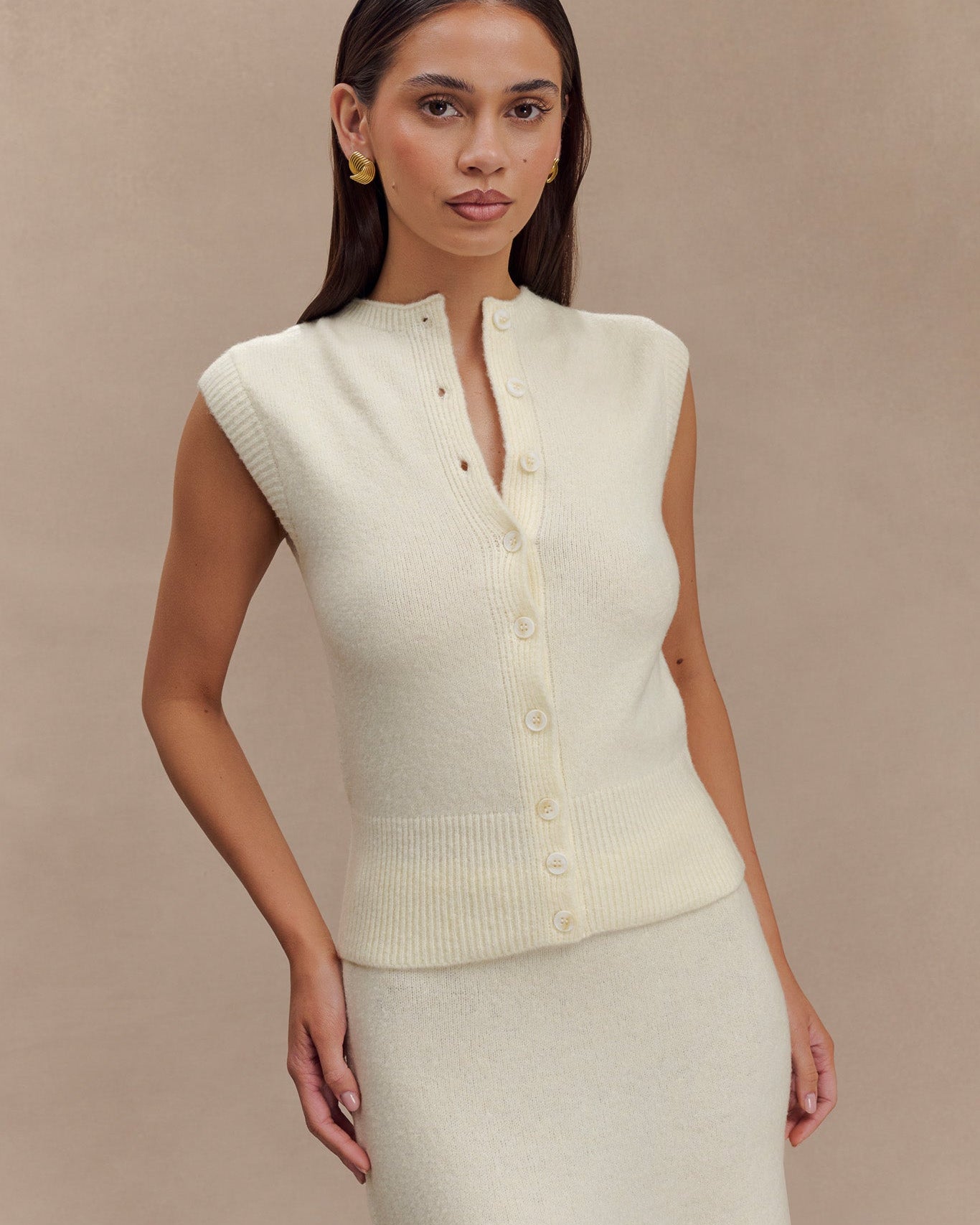 Dionne Sleeveless Knit Yelek