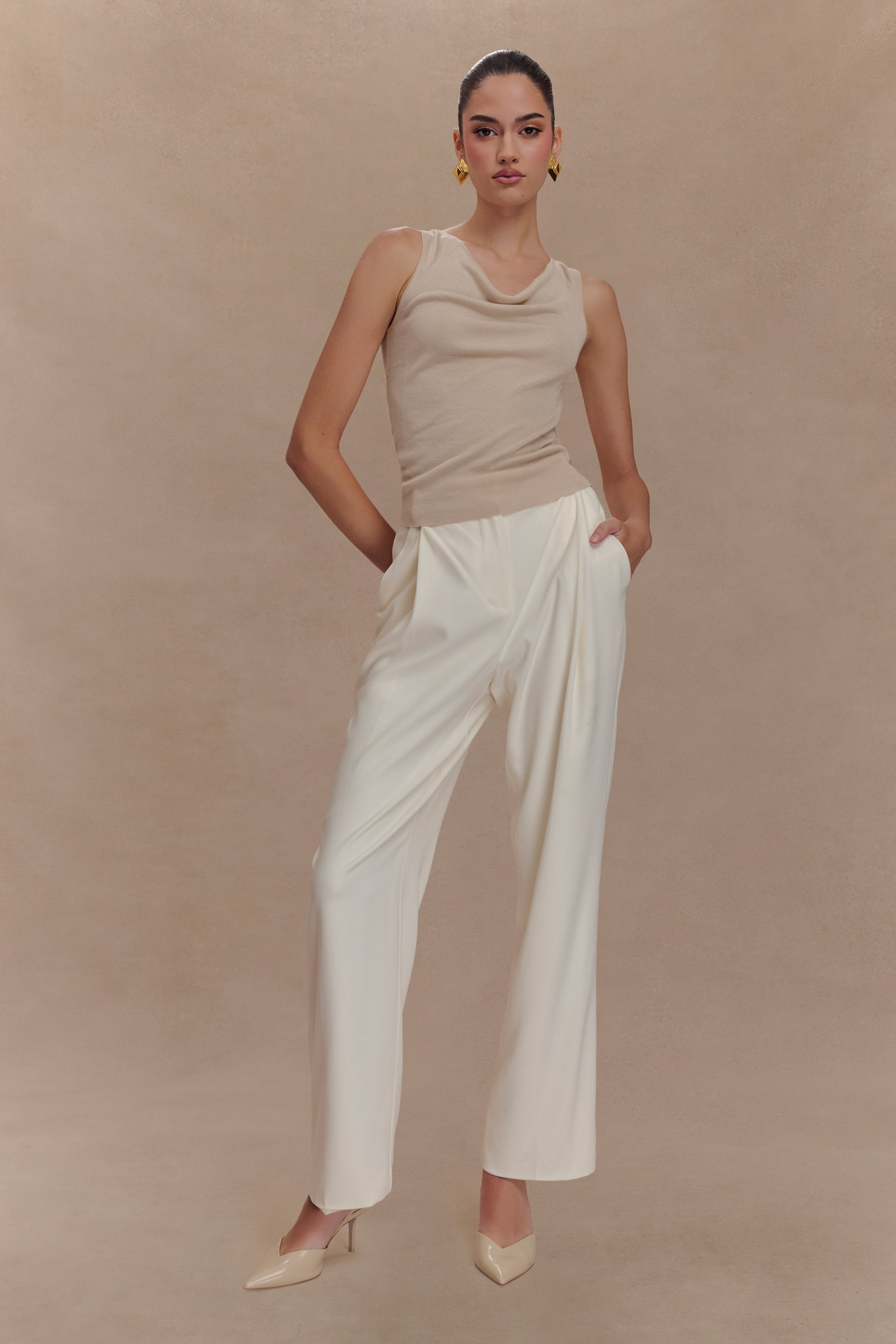 Brenda Draped Front Knit Top