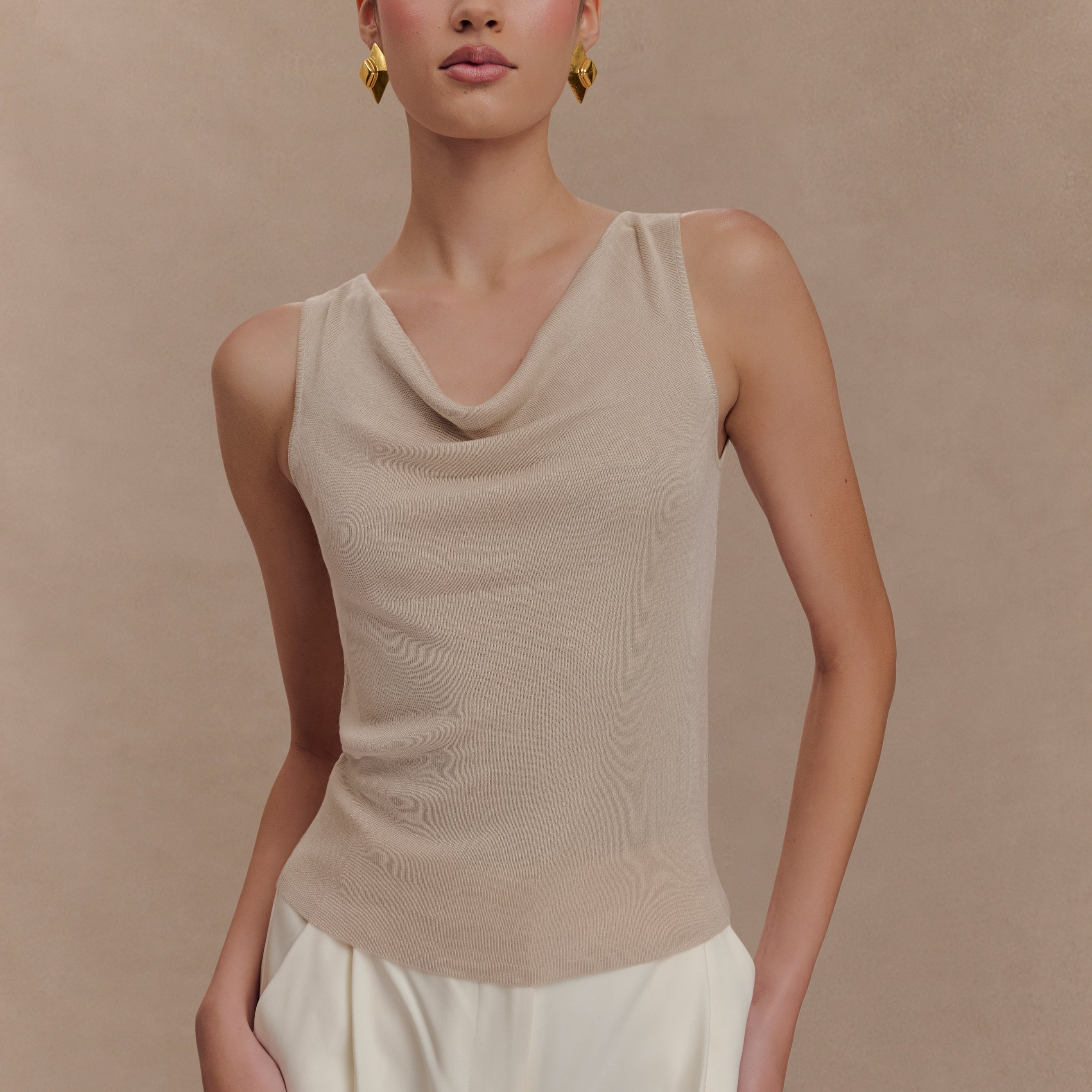 Brenda Draped Front Knit Top
