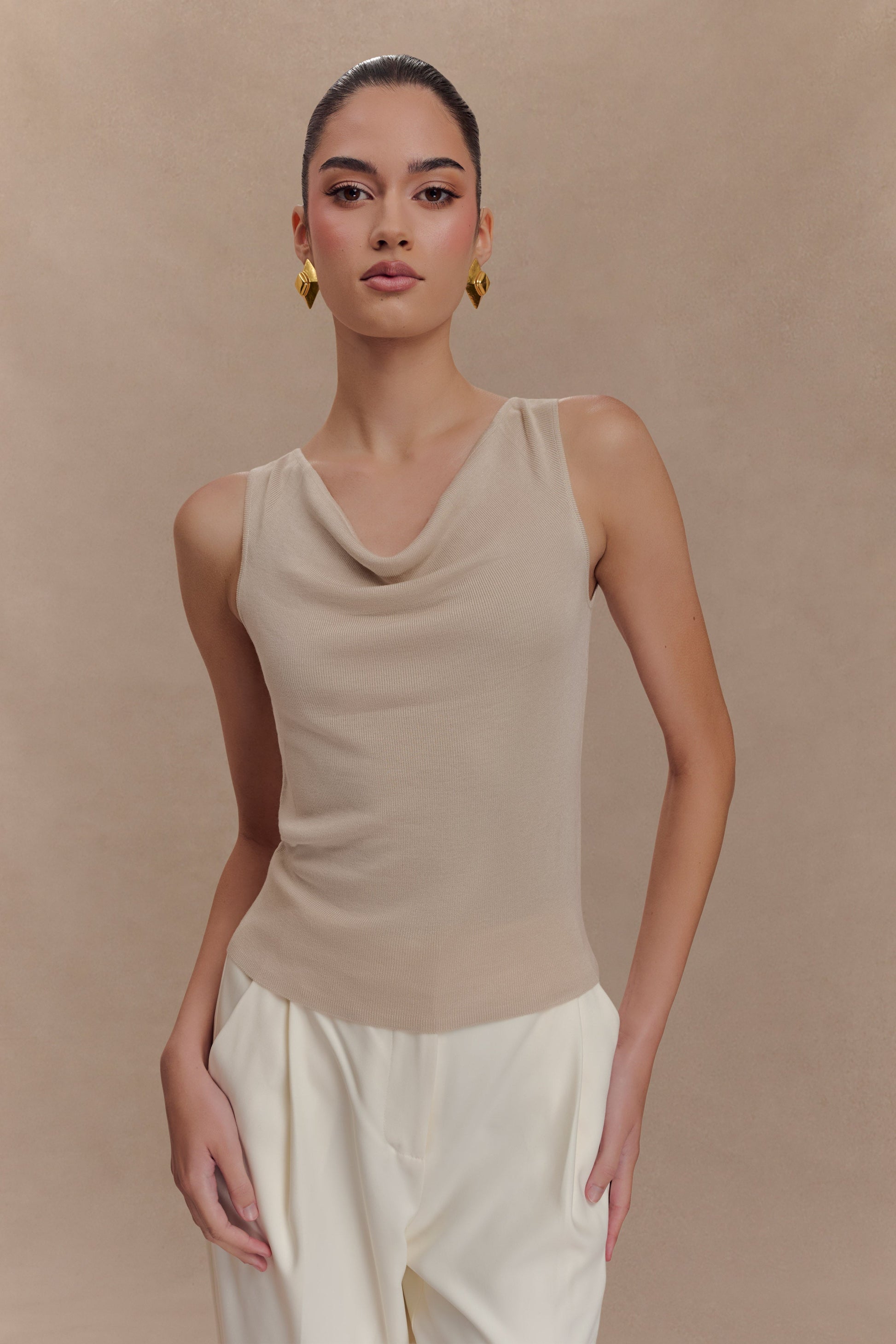 Brenda Draped Front Knit Top
