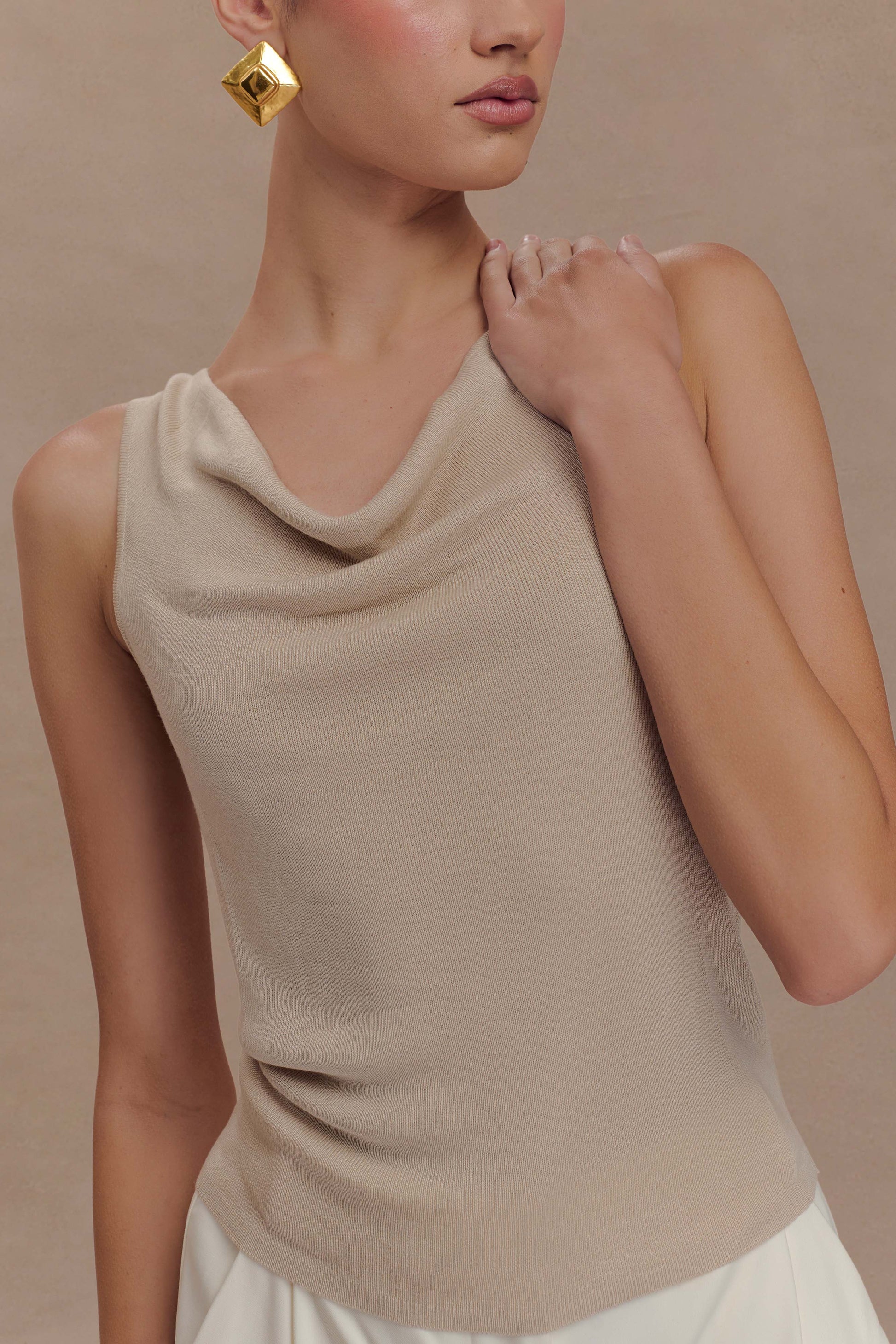 Brenda Draped Front Knit Top