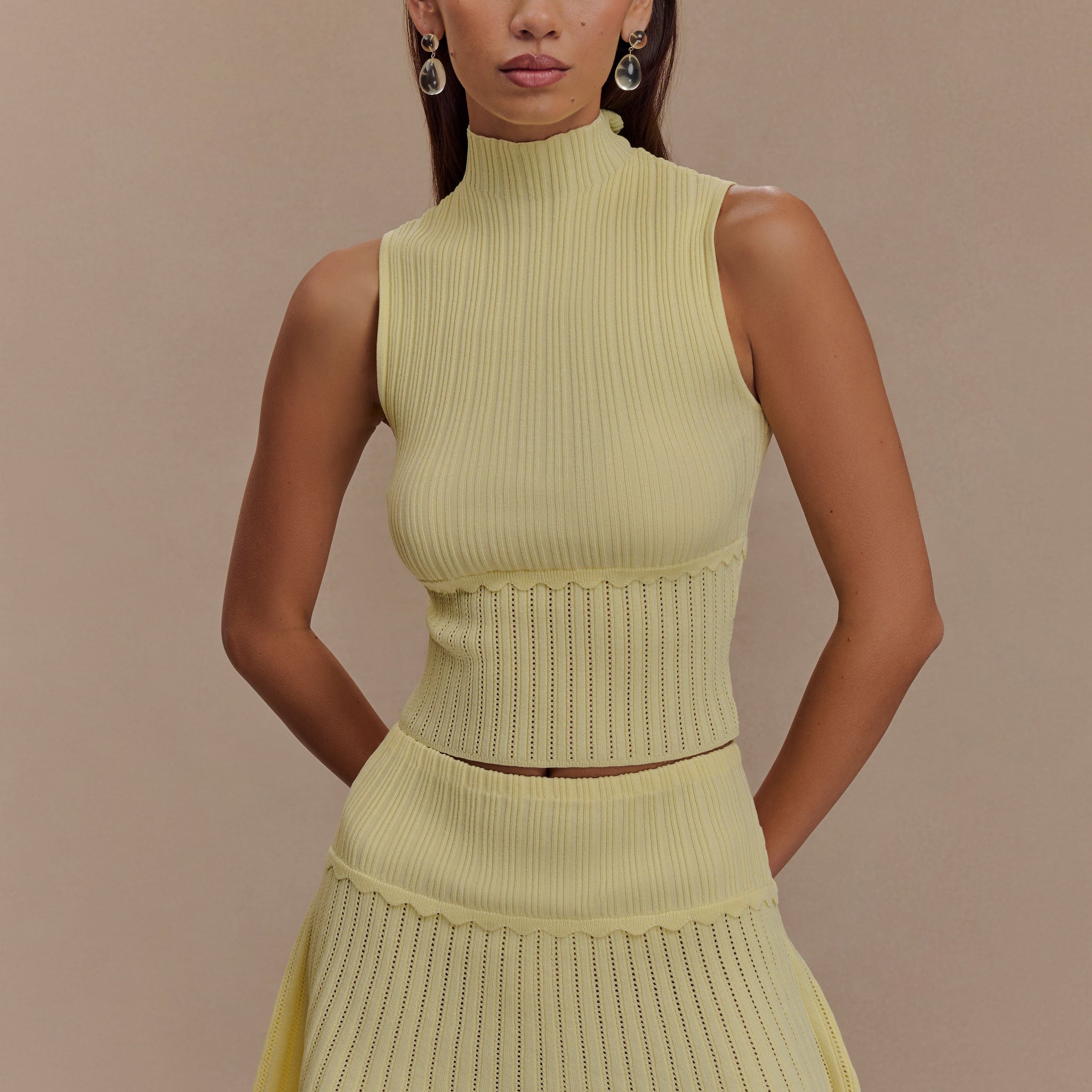 Indy Pointelle Knit Üst