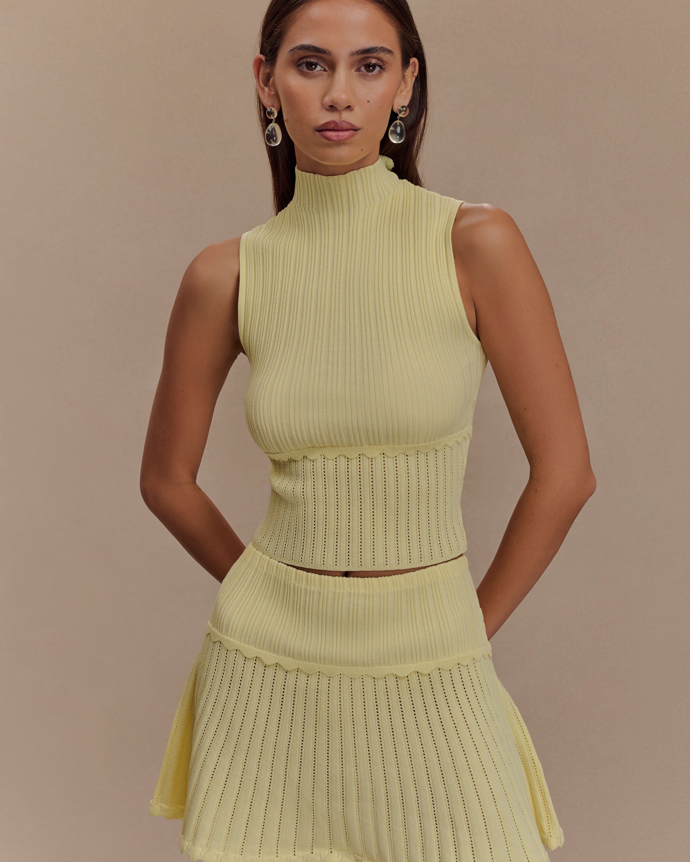 Indy Pointelle Knit Üst