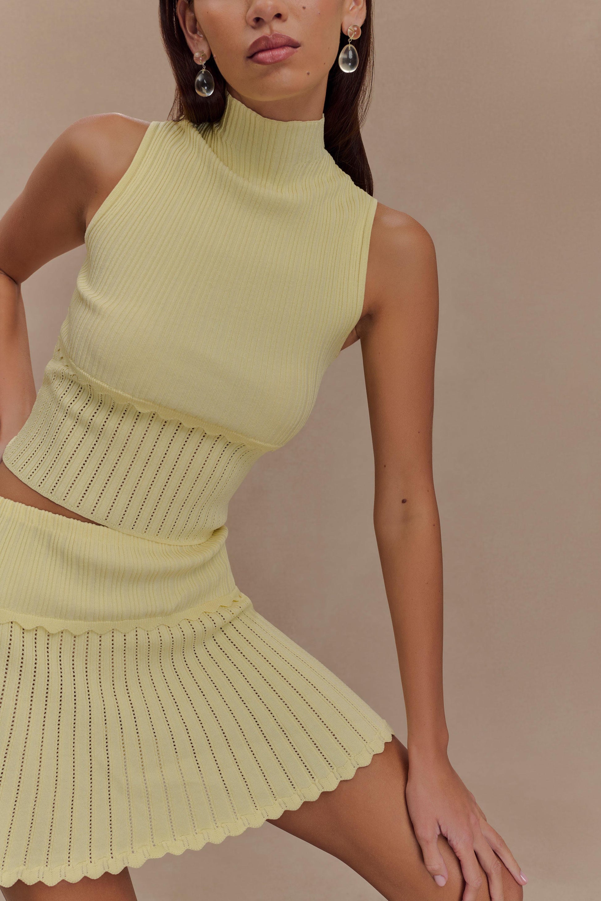 Indy Pointelle Knit Üst