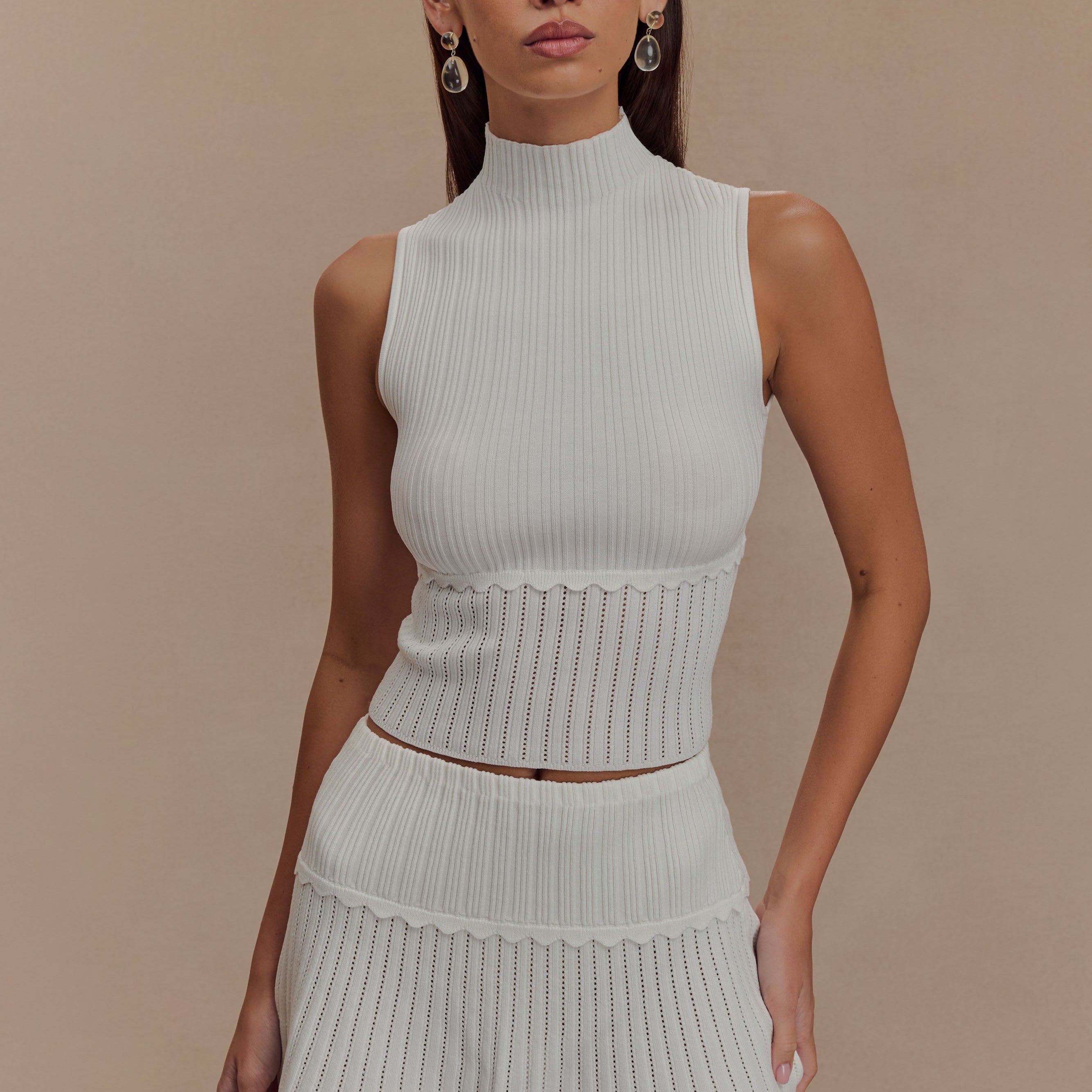 Indy Pointelle Knit Üst