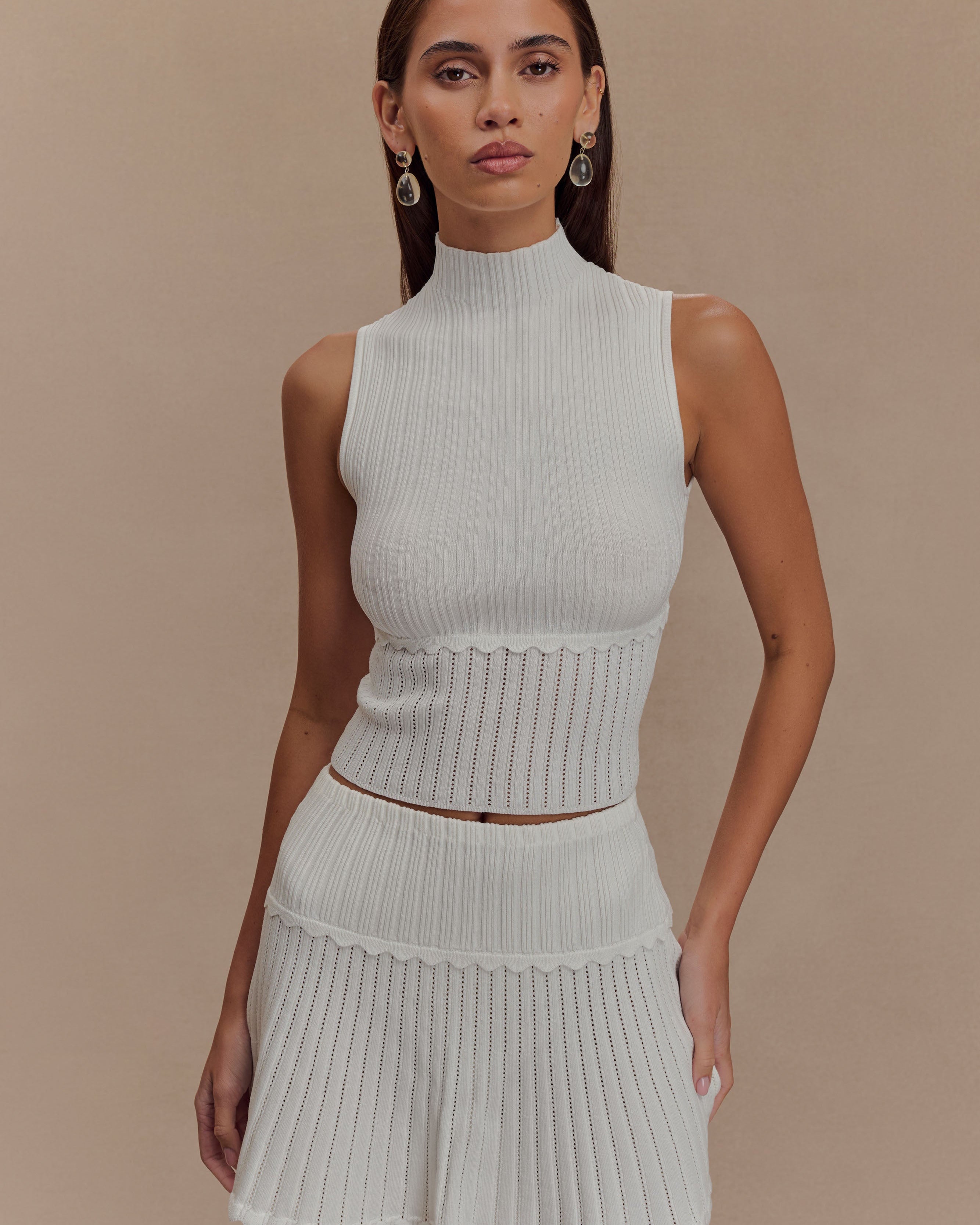 Indy Pointelle Knit Üst