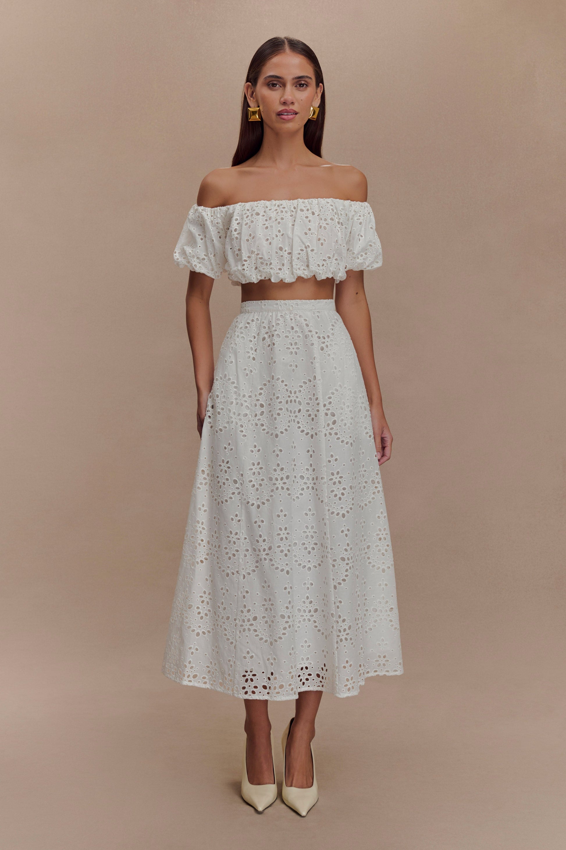 Autumn Off Shoulder Bubble Üst