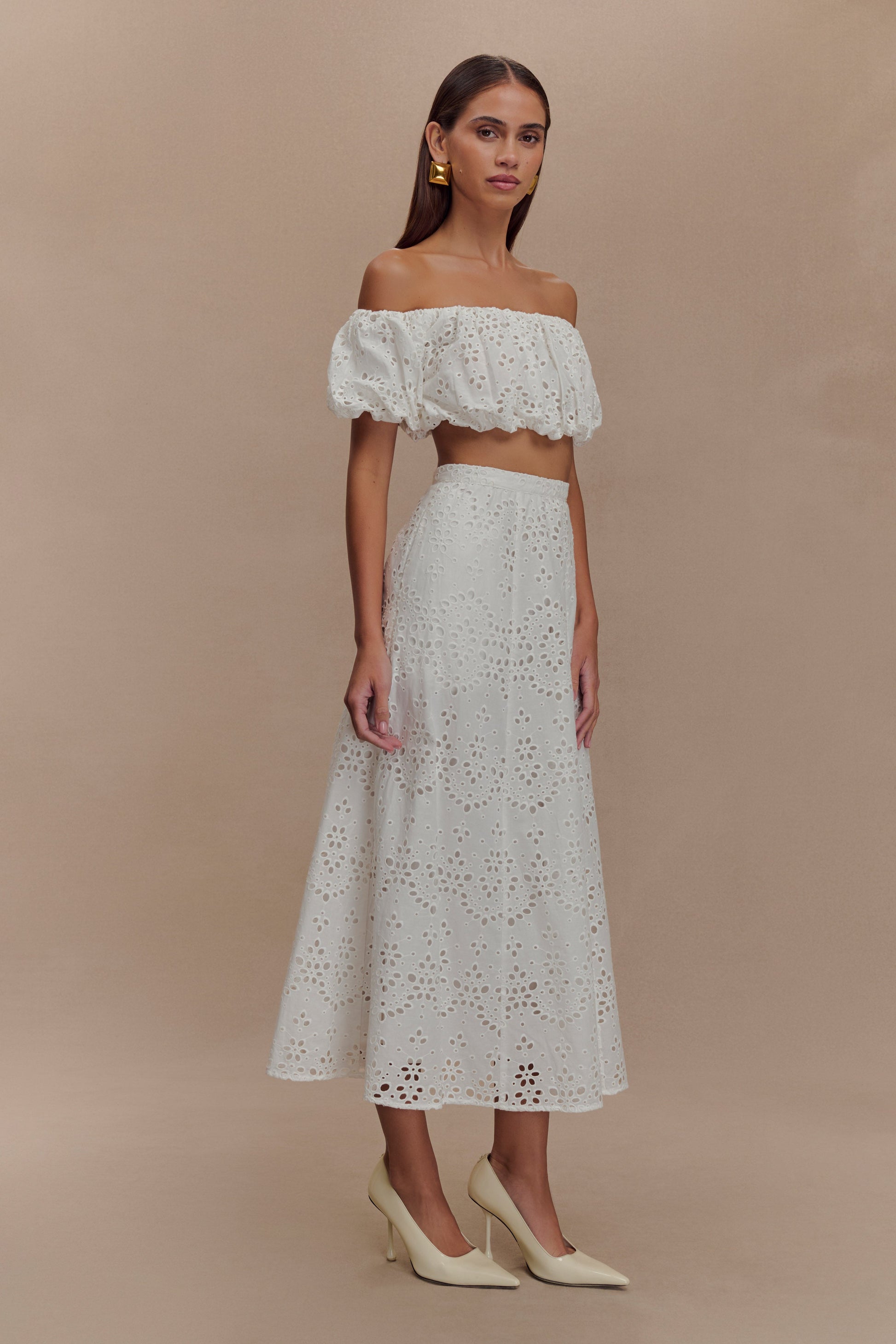 Autumn Off Shoulder Bubble Üst
