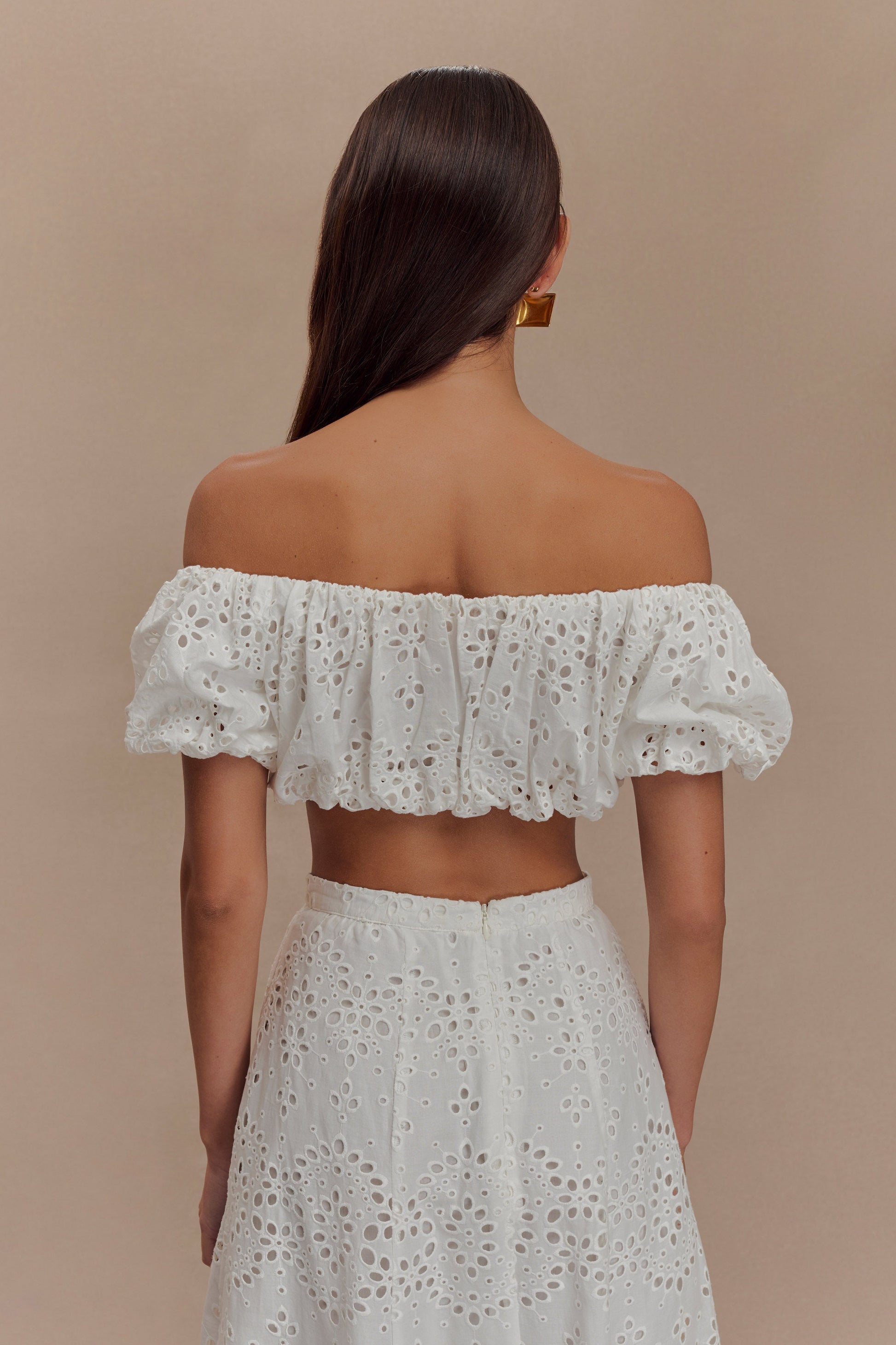 Autumn Off Shoulder Bubble Üst