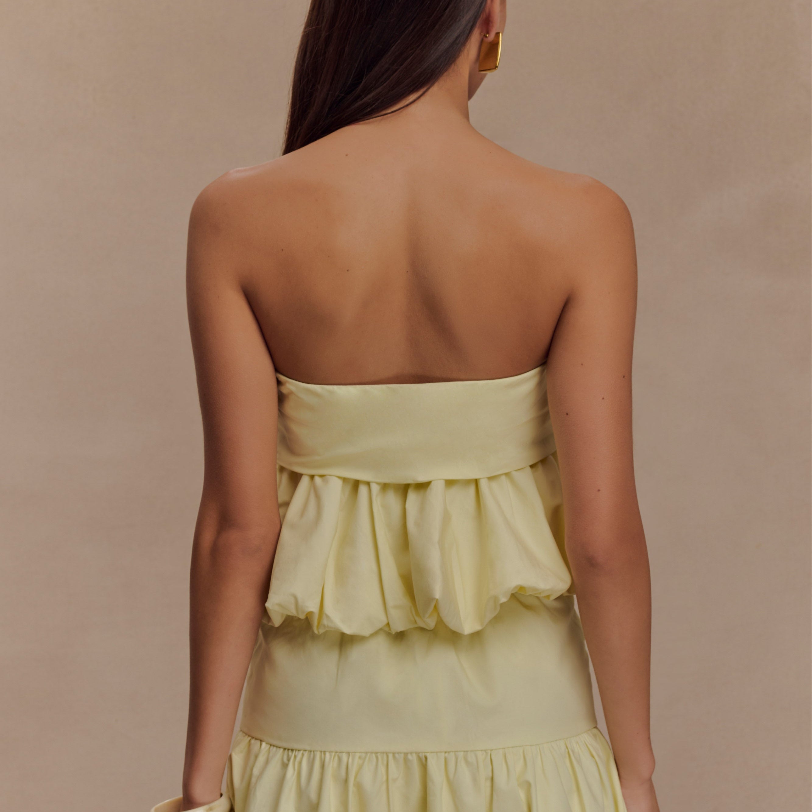Amirah Strapless Bubble Crop Üst