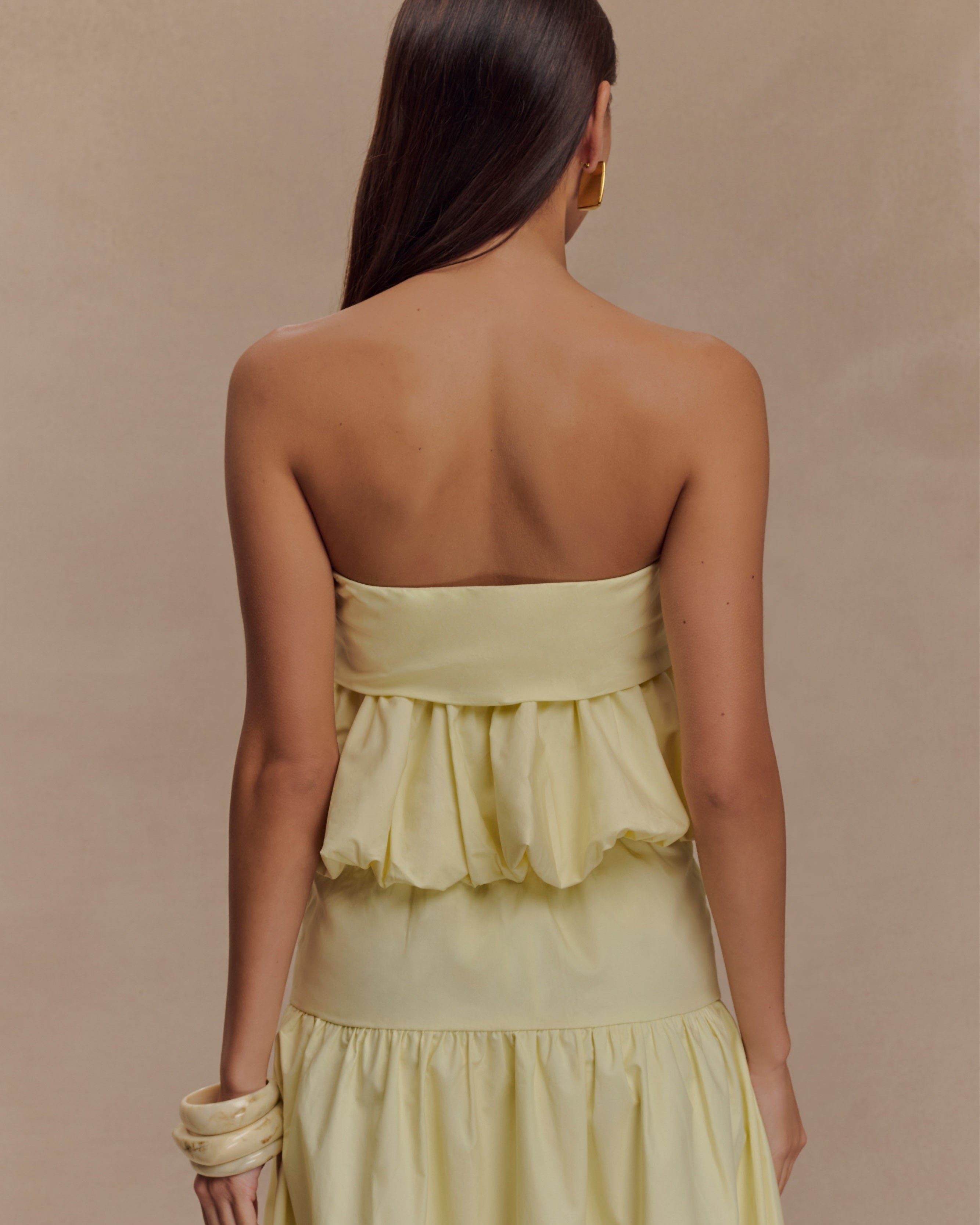 Amirah Strapless Bubble Crop Üst