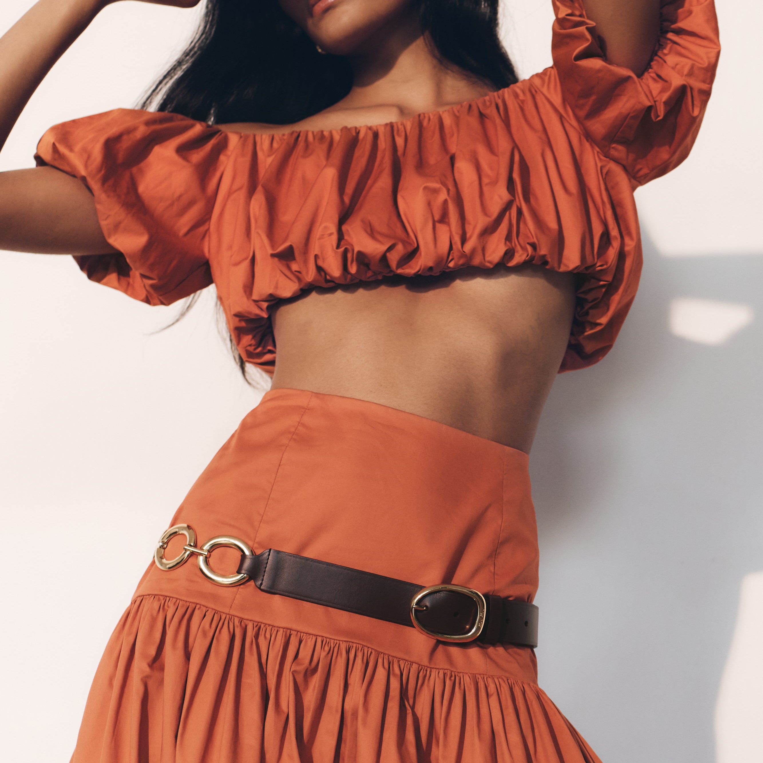Autumn Off Shoulder Bubble Üst