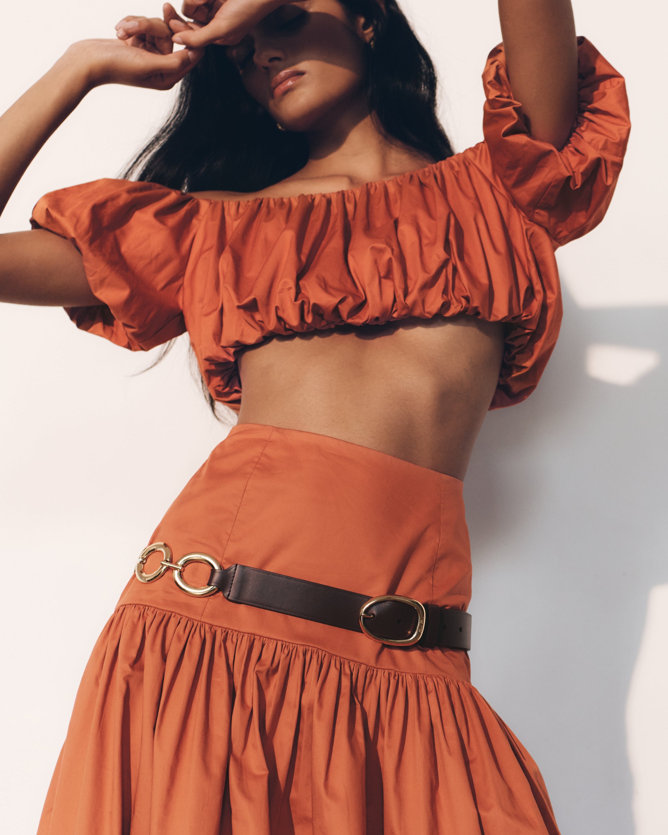 Autumn Off Shoulder Bubble Üst
