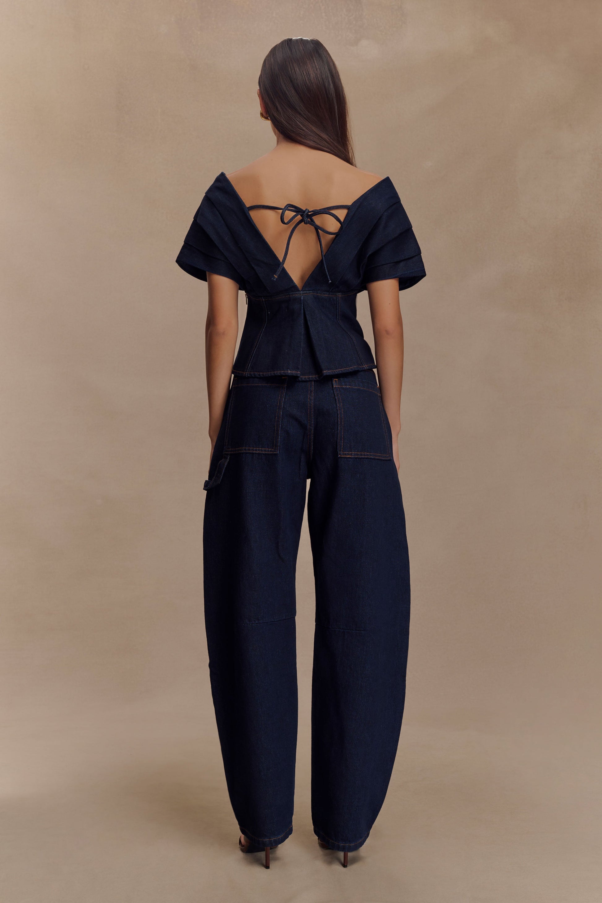Rayne Off Shoulder Denim Üst