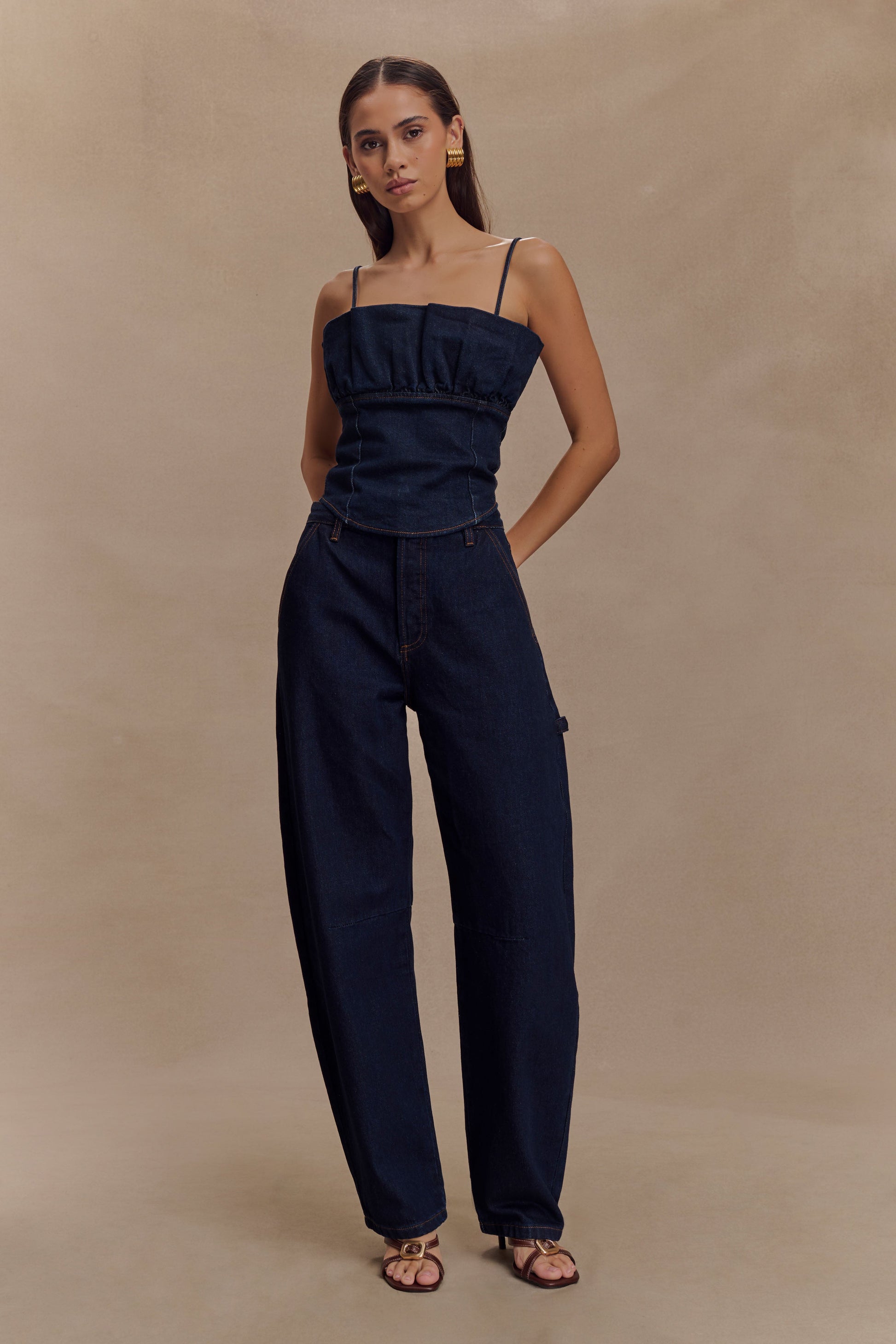 Cecilia Denim Frill Elbise