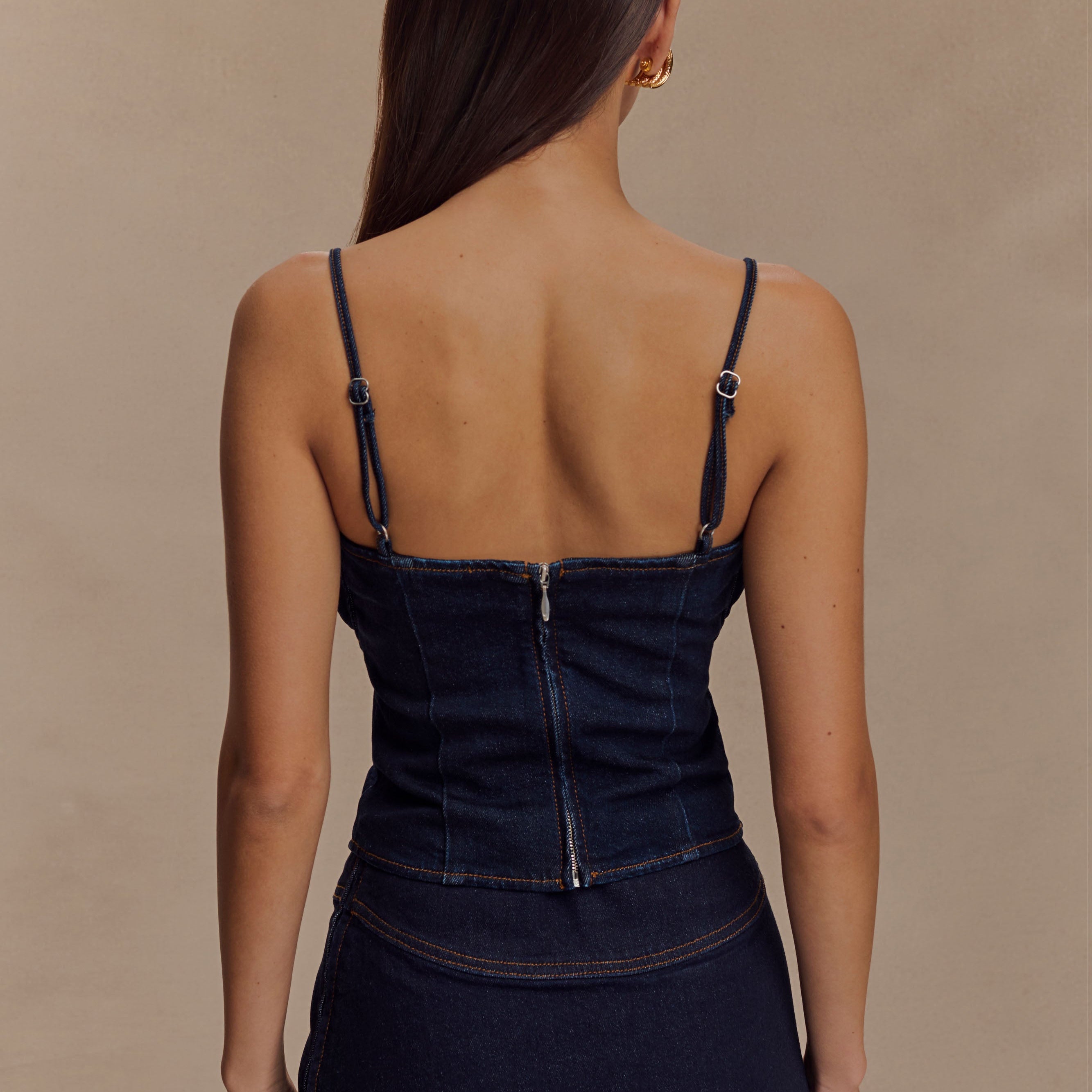 Cecilia Denim Frill Elbise