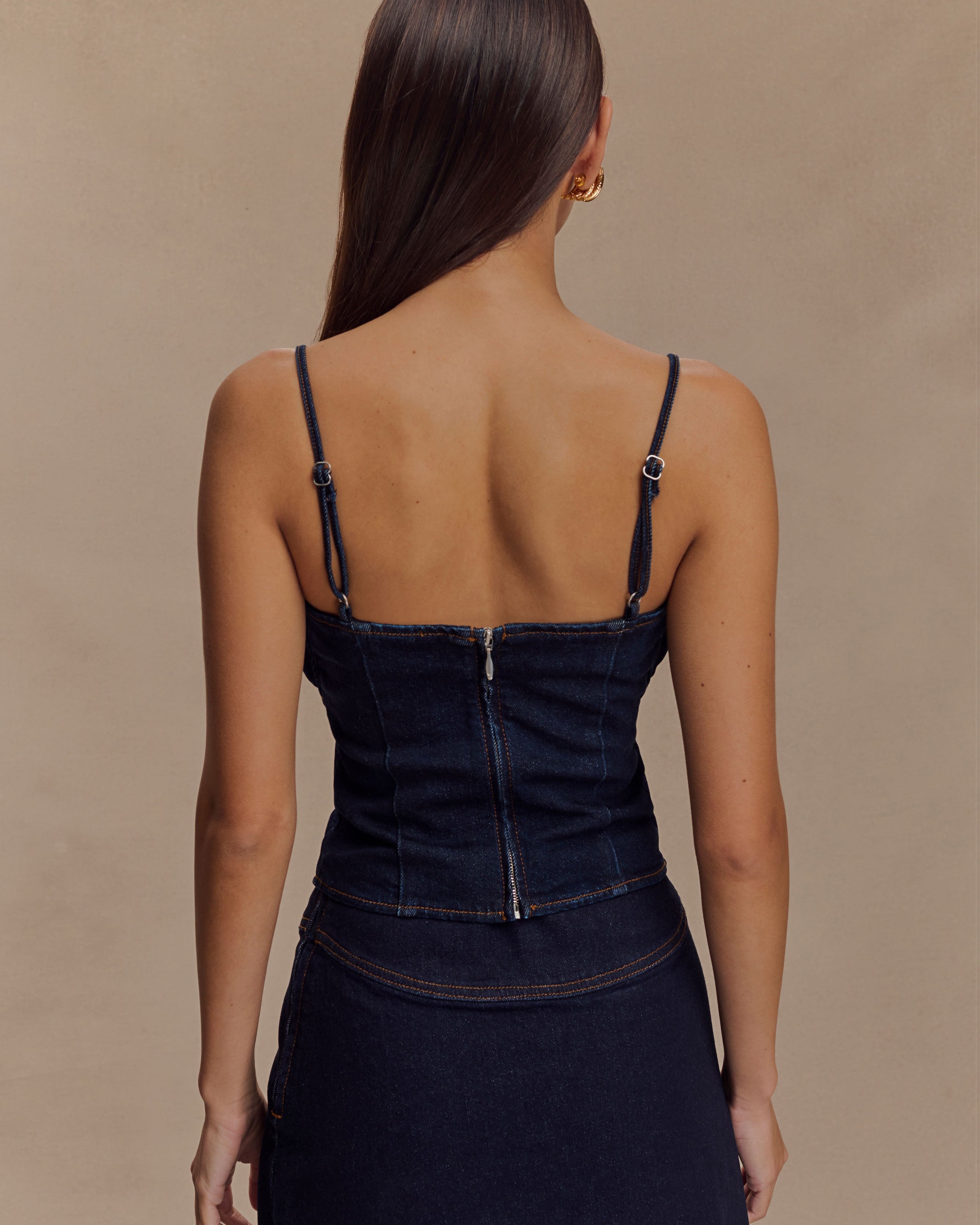 Cecilia Denim Frill Elbise