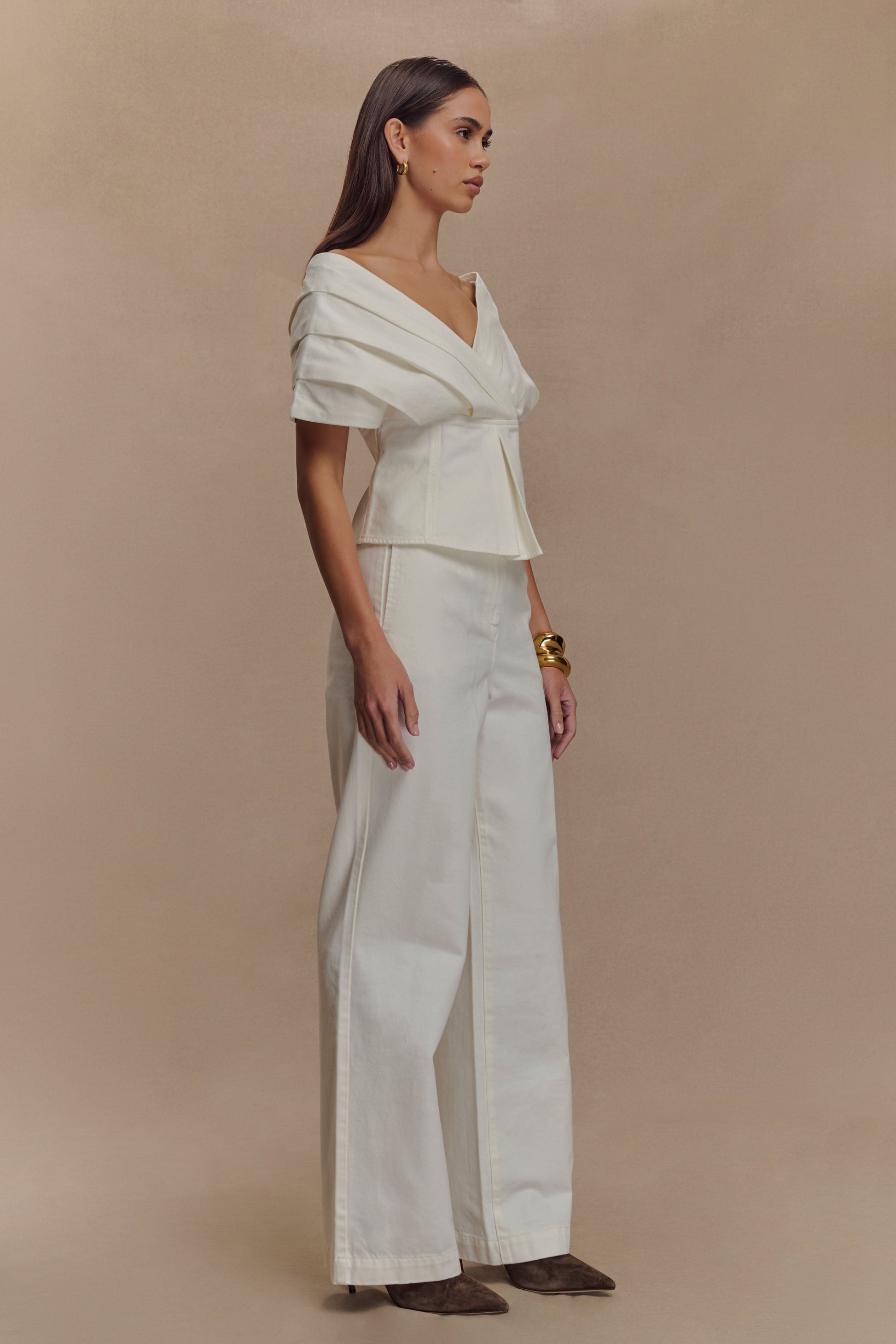Rayne Off Shoulder Denim Üst