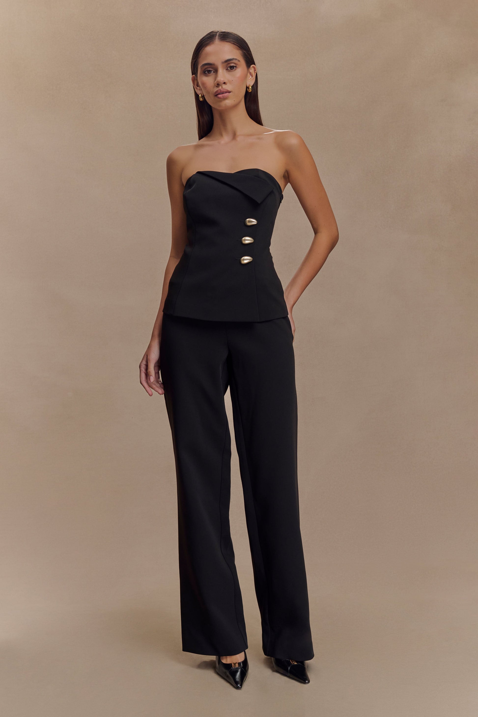 Lindie Strapless Suiting Üst