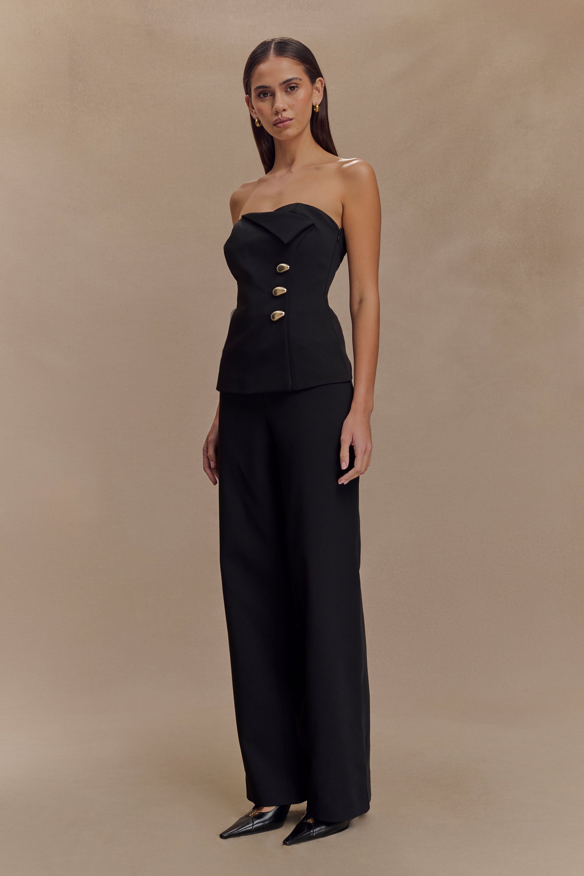 Lindie Strapless Suiting Üst