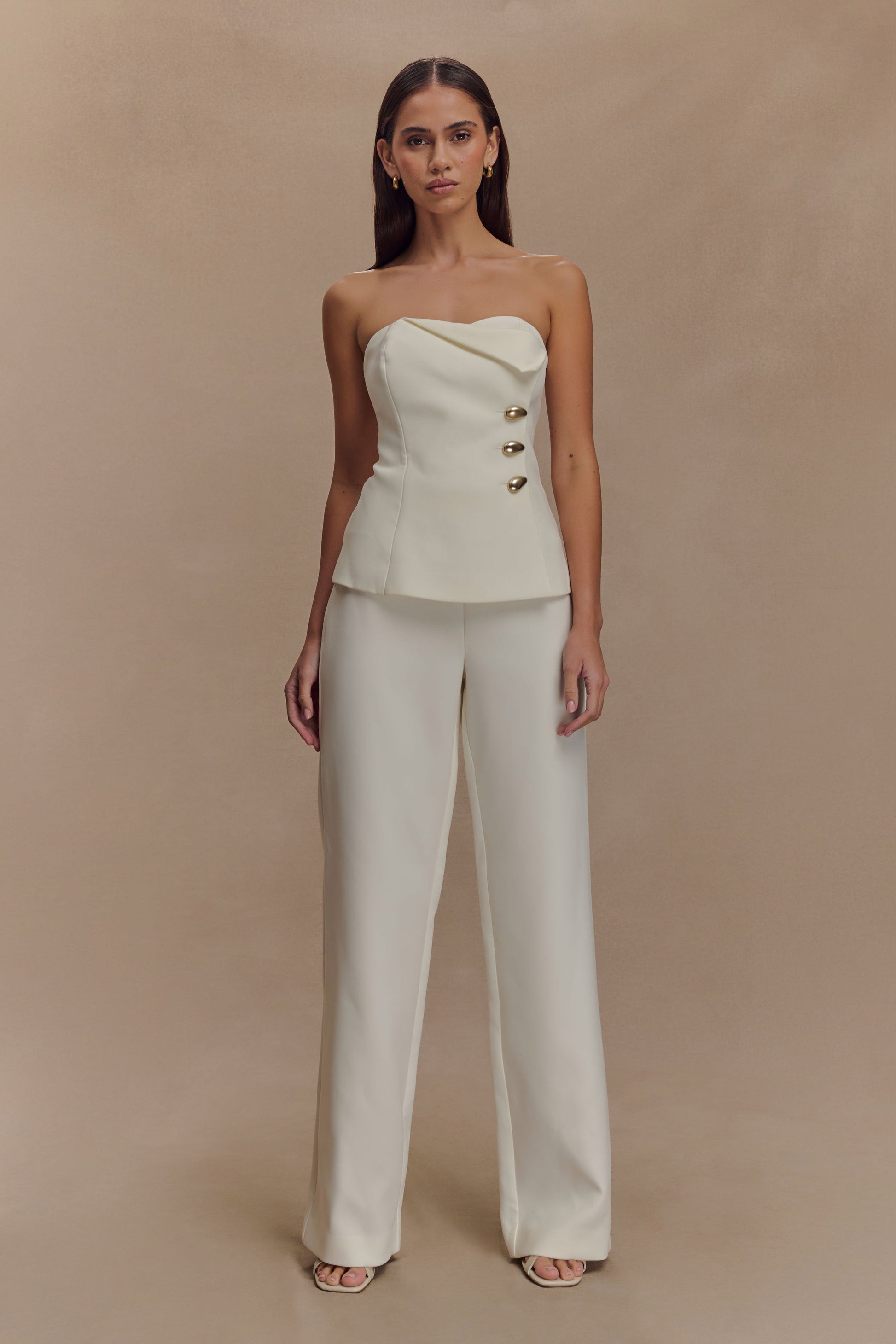 Lindie Strapless Suiting Üst