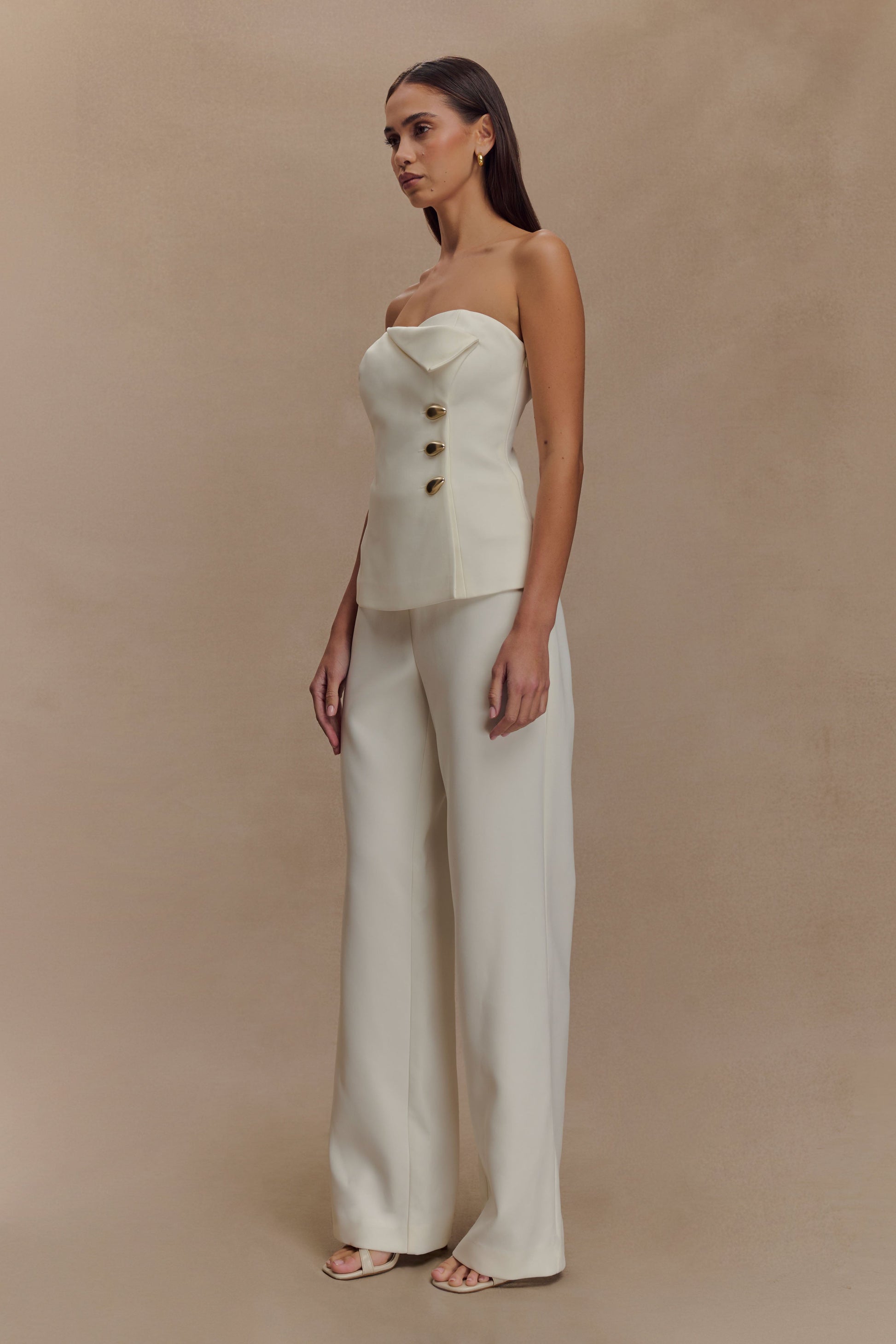 Lindie Strapless Suiting Üst