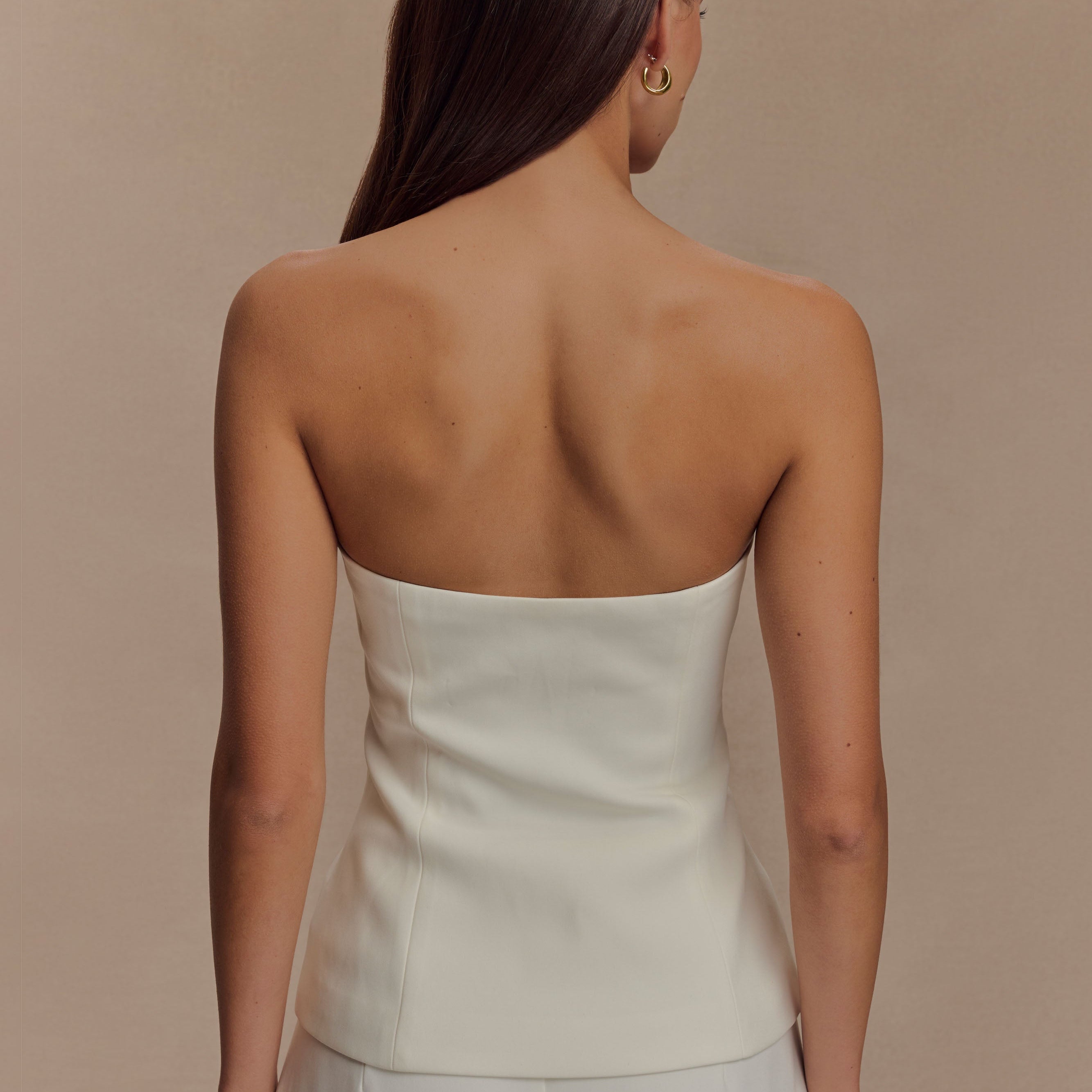 Lindie Strapless Suiting Üst