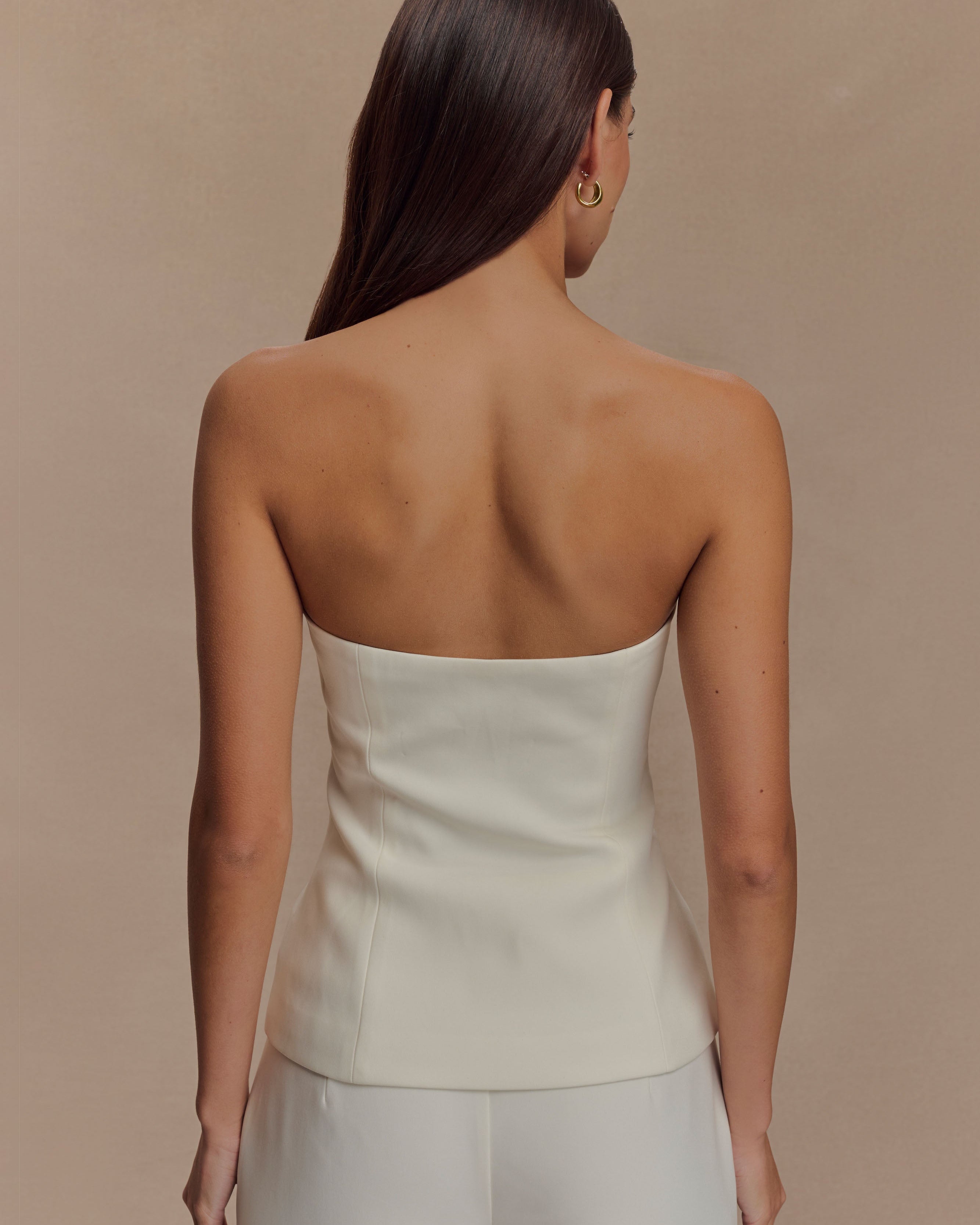 Lindie Strapless Suiting Üst