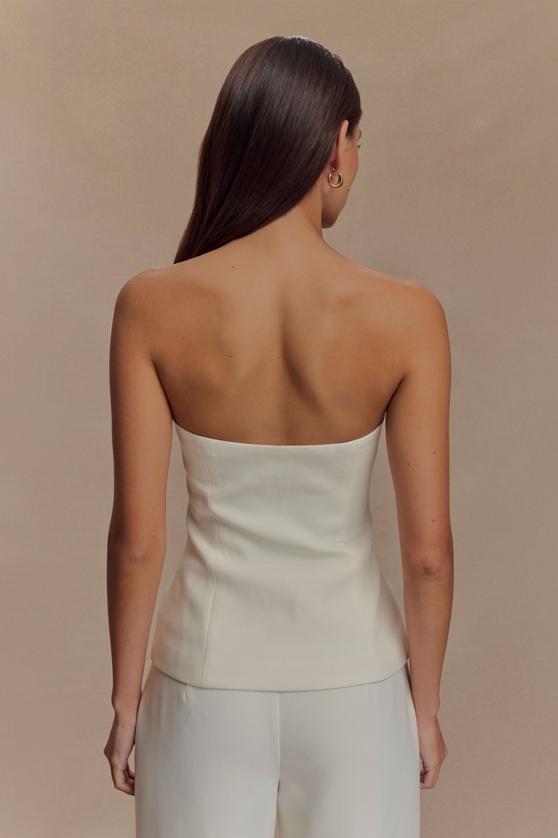 Lindie Strapless Suiting Üst