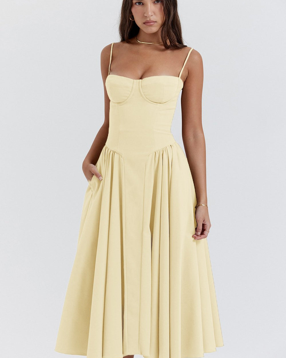 Korse Fit Midi Elbise