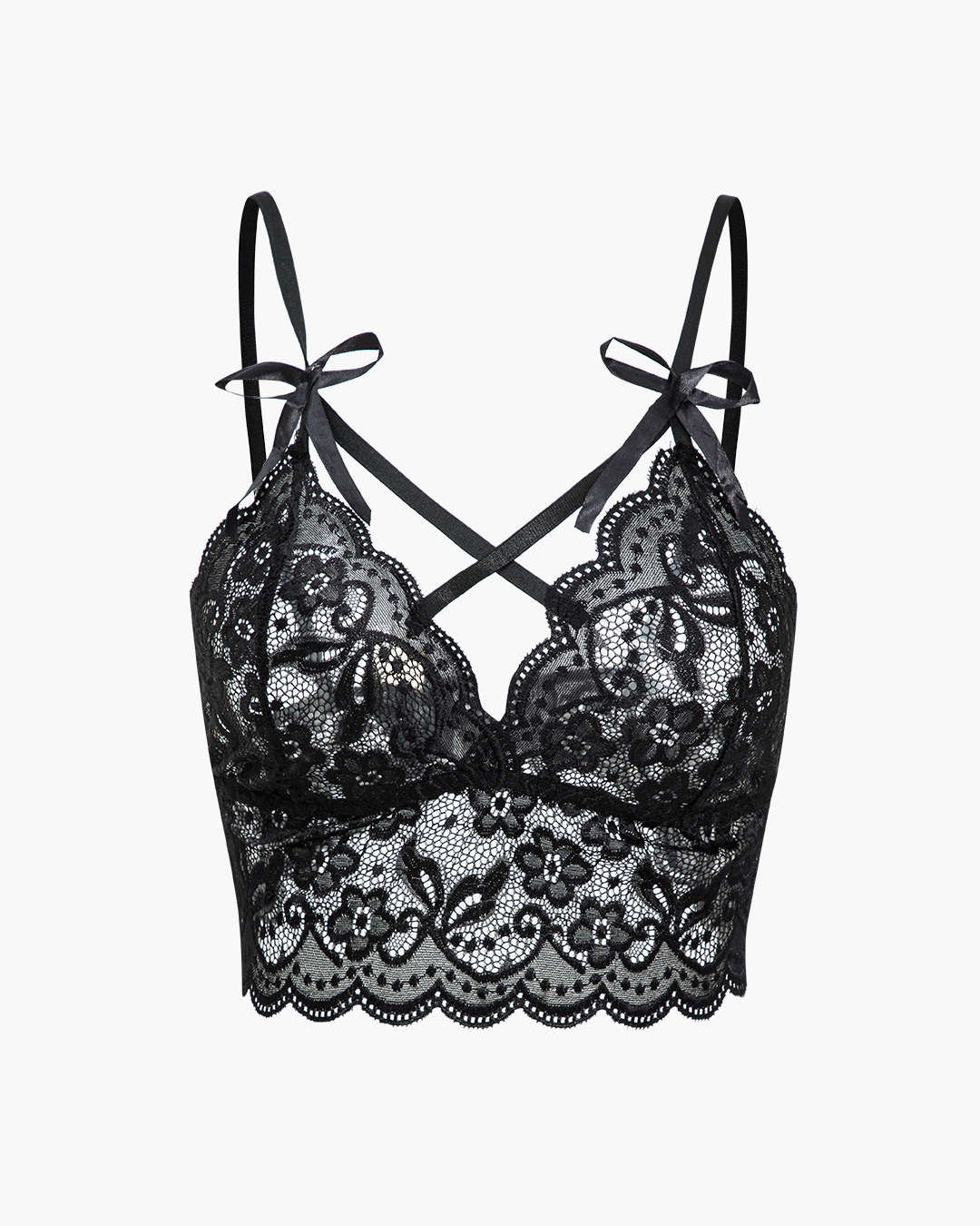 Lace Backless Kesik ve Bağlama Detaylı İç Giyim Garter Seti