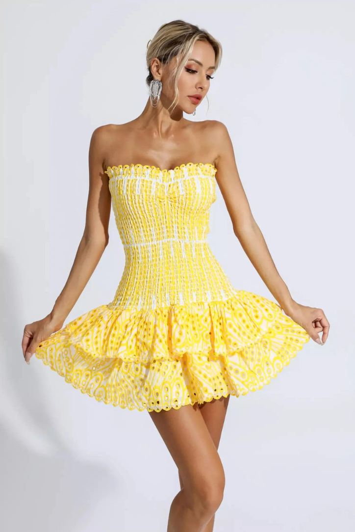 Monaco Mini Elbise - Sarı